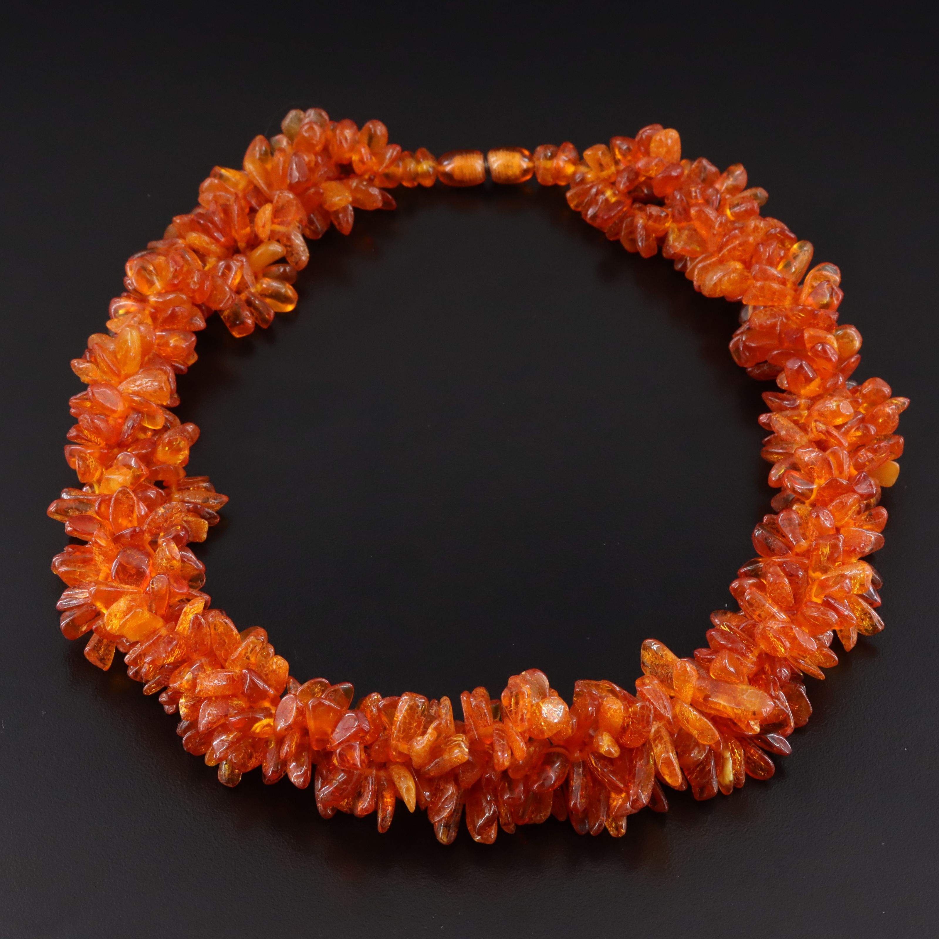 Amber and Copal Necklace and Sterling Brooches Including Bogdan Sawicki