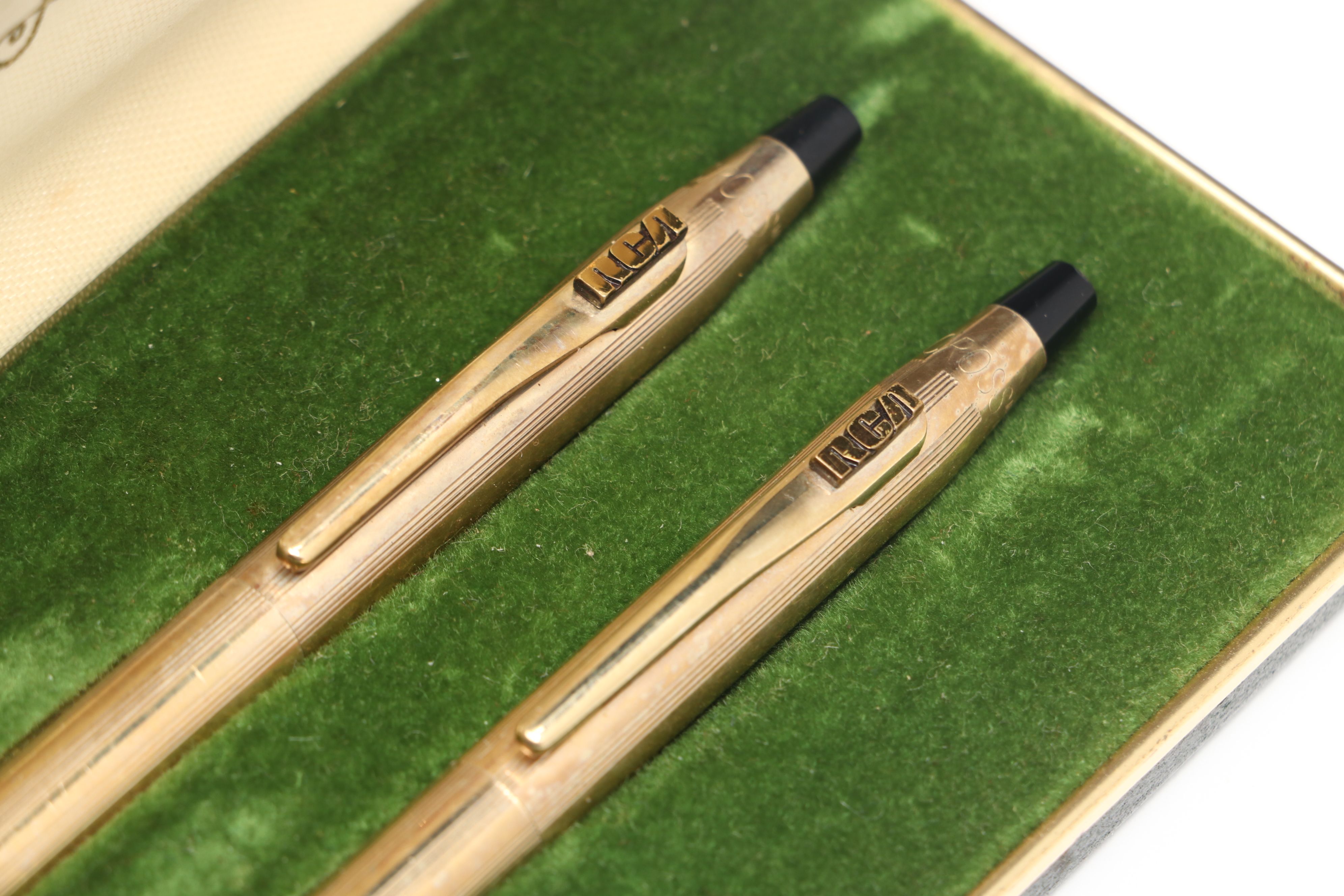 Cross 10K Gold Filled Ballpoint Pens with Waterman and Parker Pens