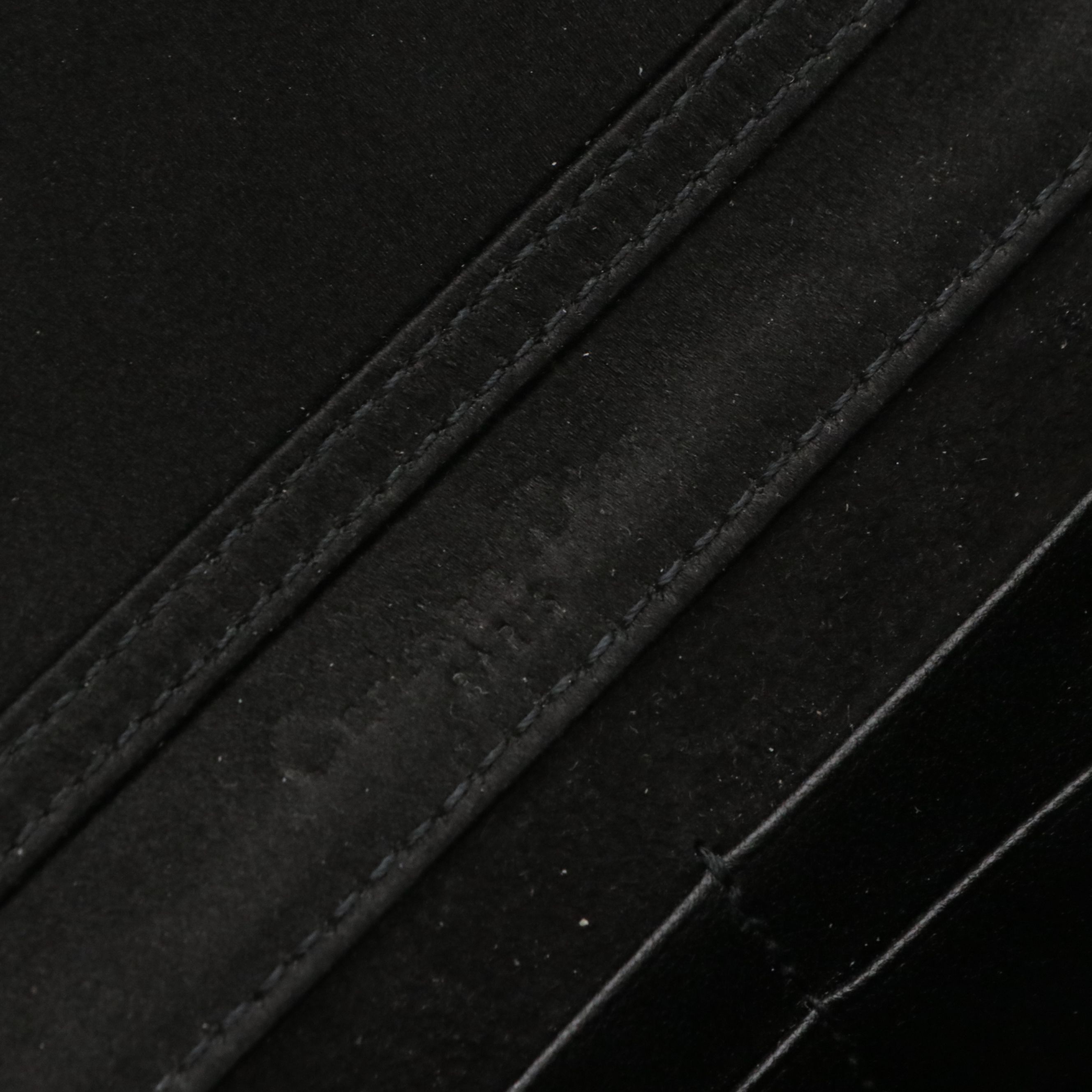 Christian Dior Black Satin Diorama Wallet on Chain