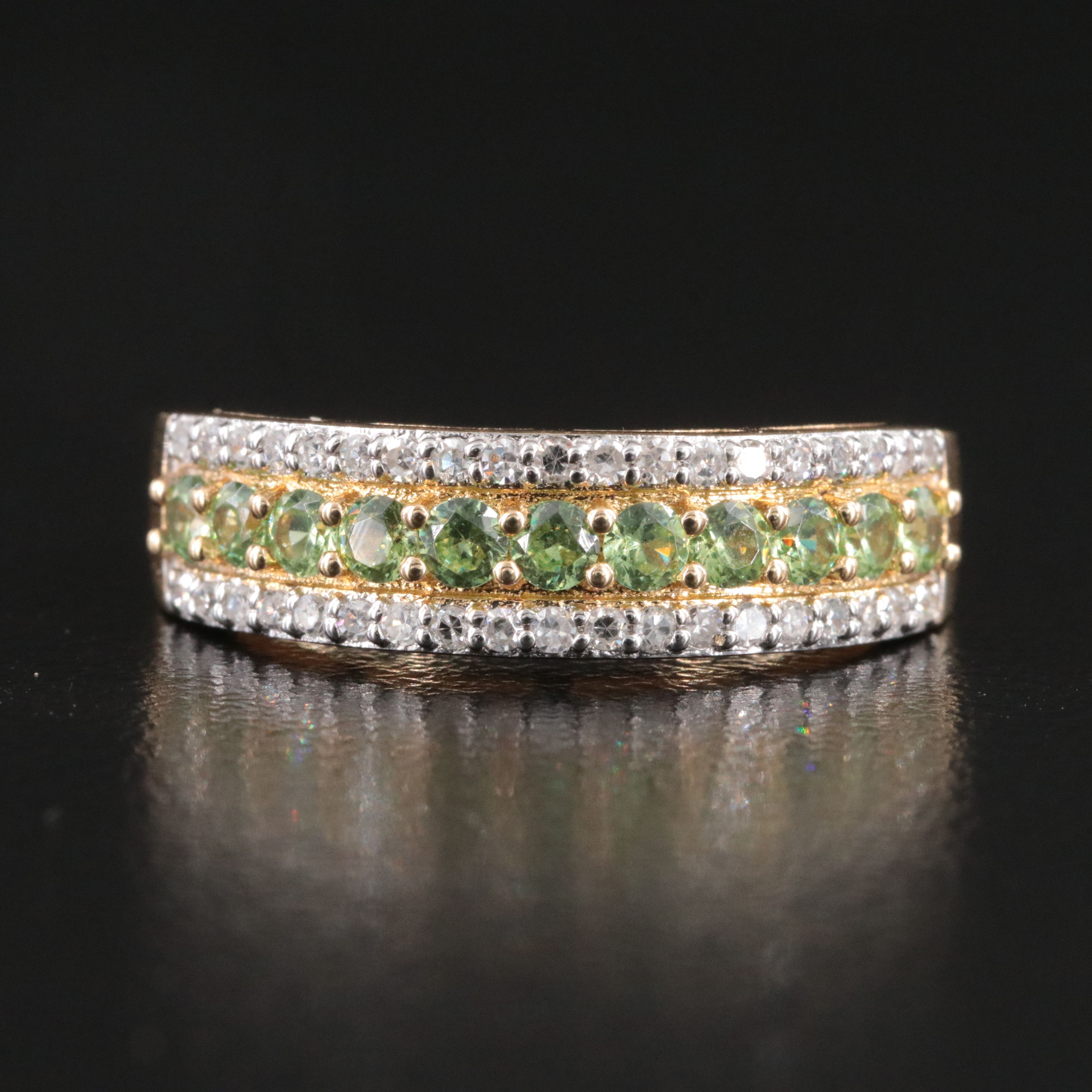 14K Peridot and Diamond Ring