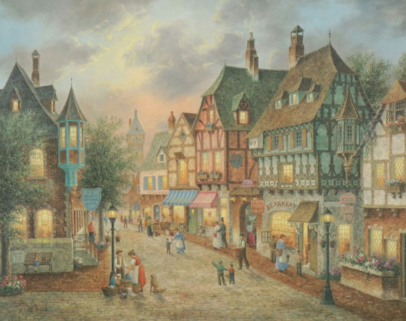 Offset Lithograph After Dennis Patrick Lewan "Bearington Street", 1993