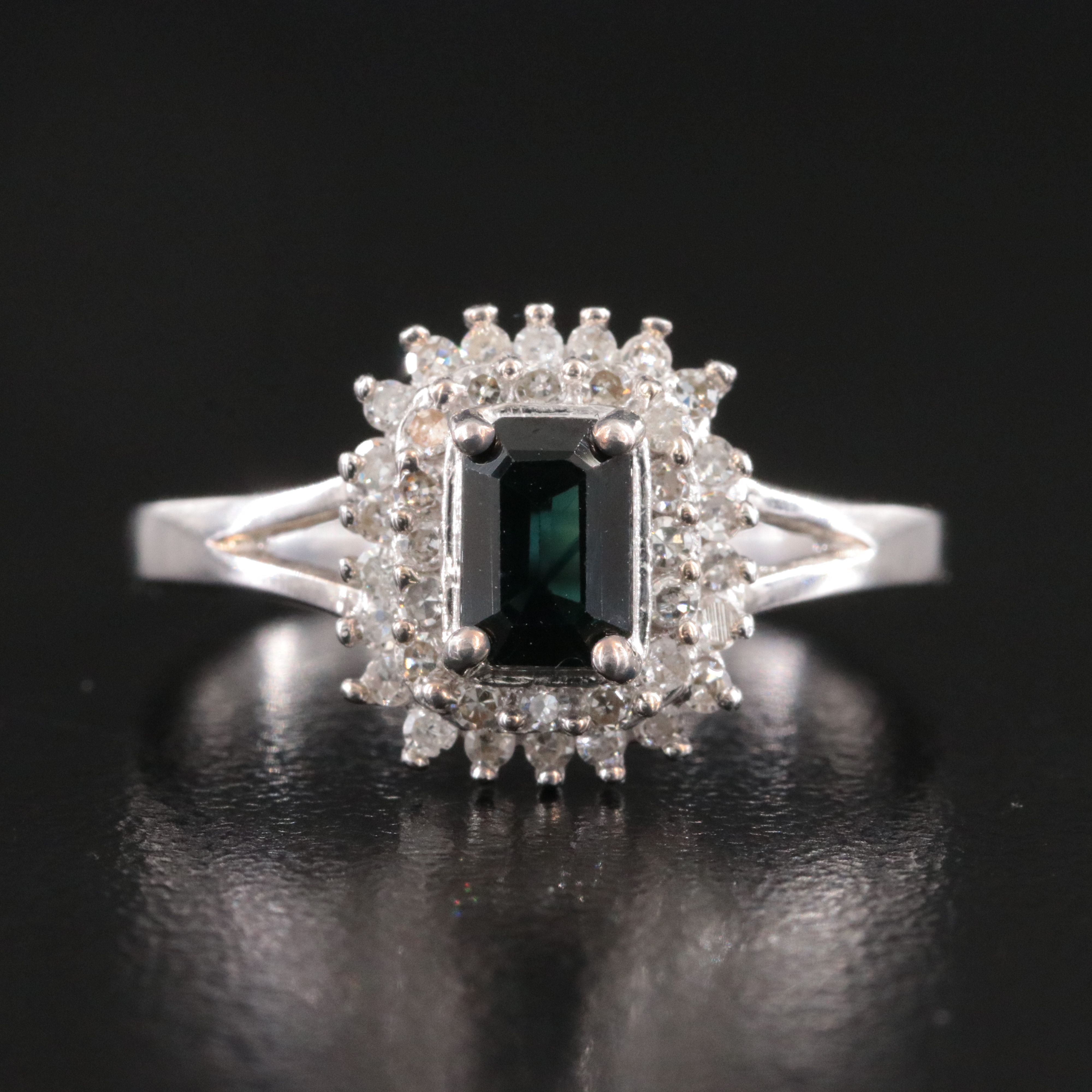 10K Sapphire and Diamond Ring