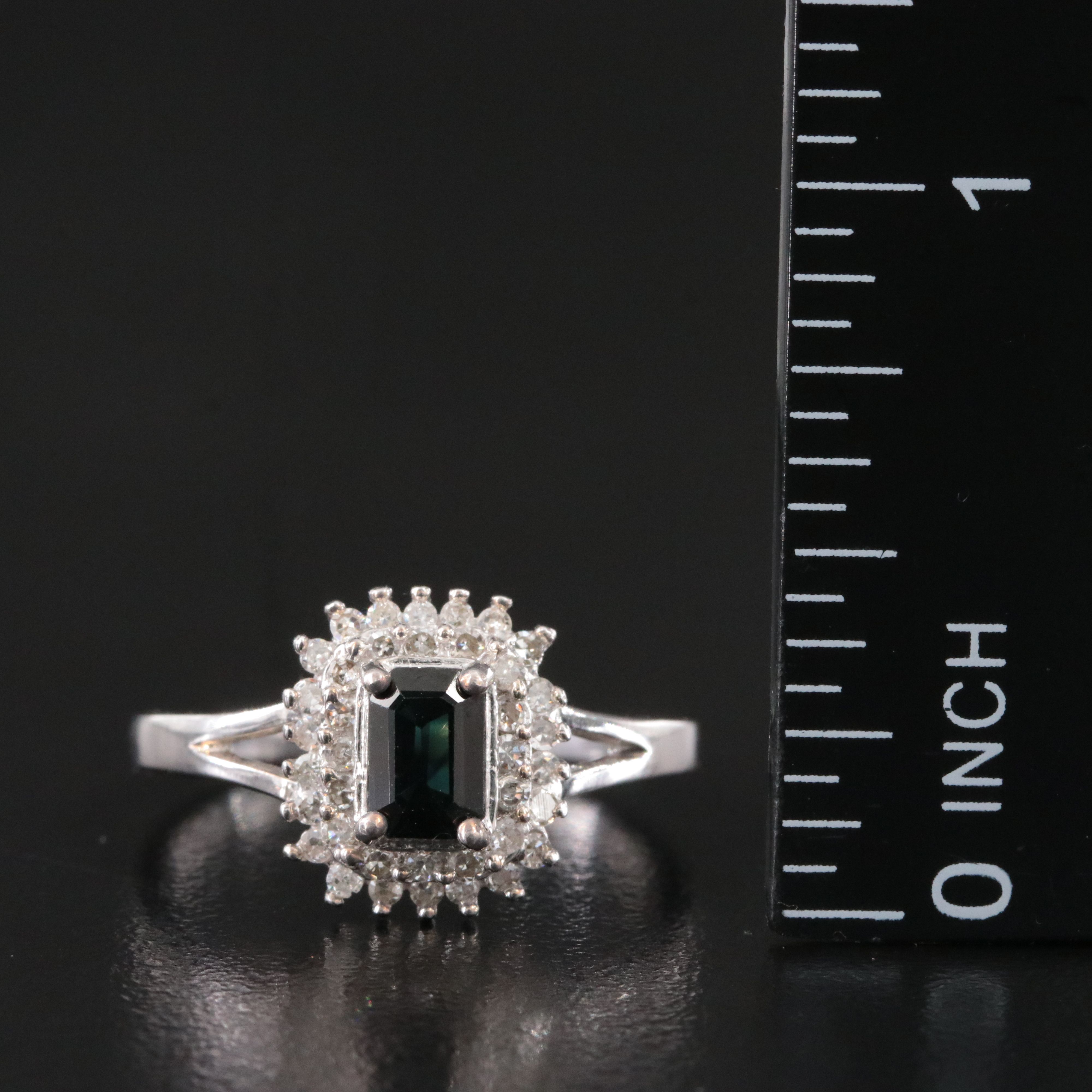 10K Sapphire and Diamond Ring