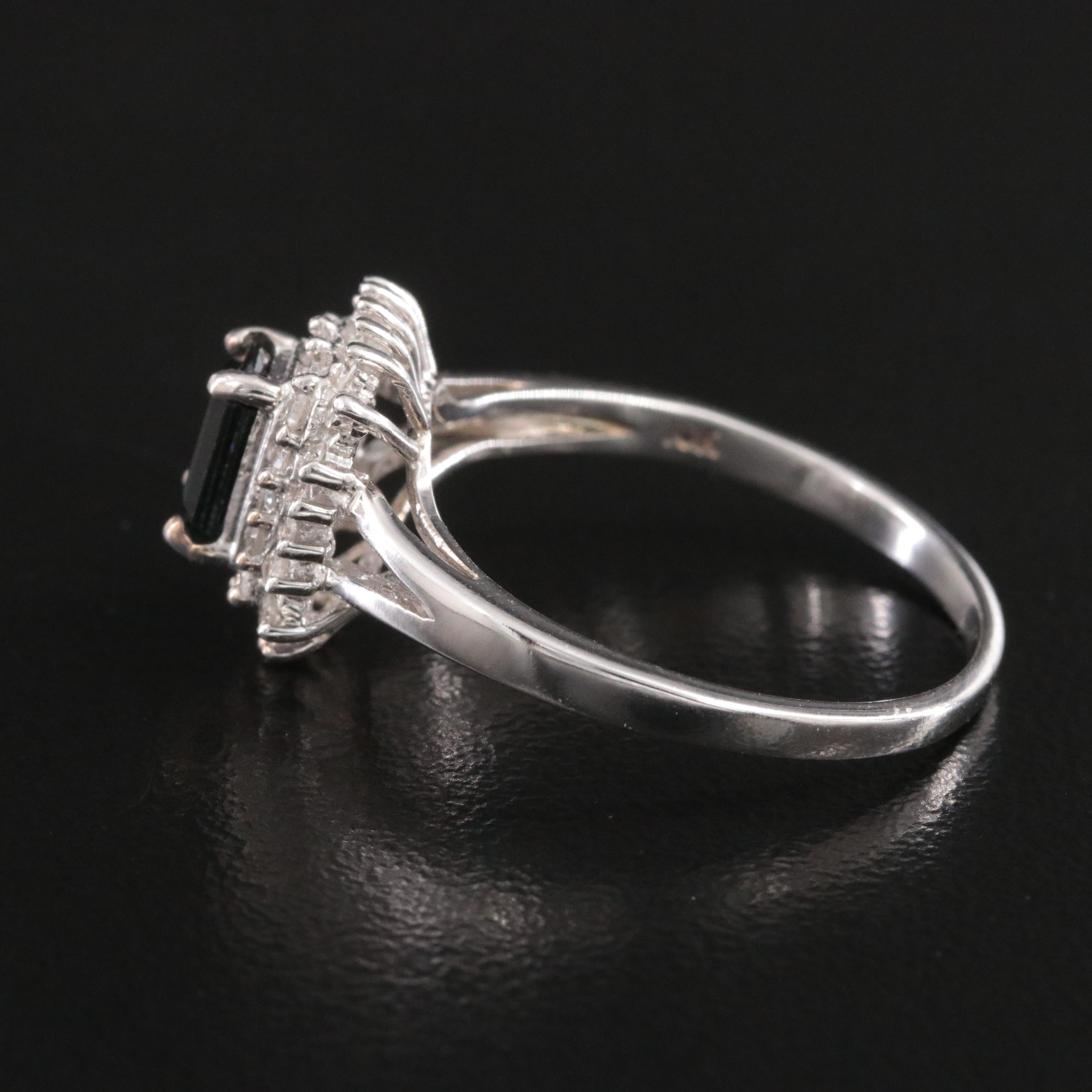 10K Sapphire and Diamond Ring