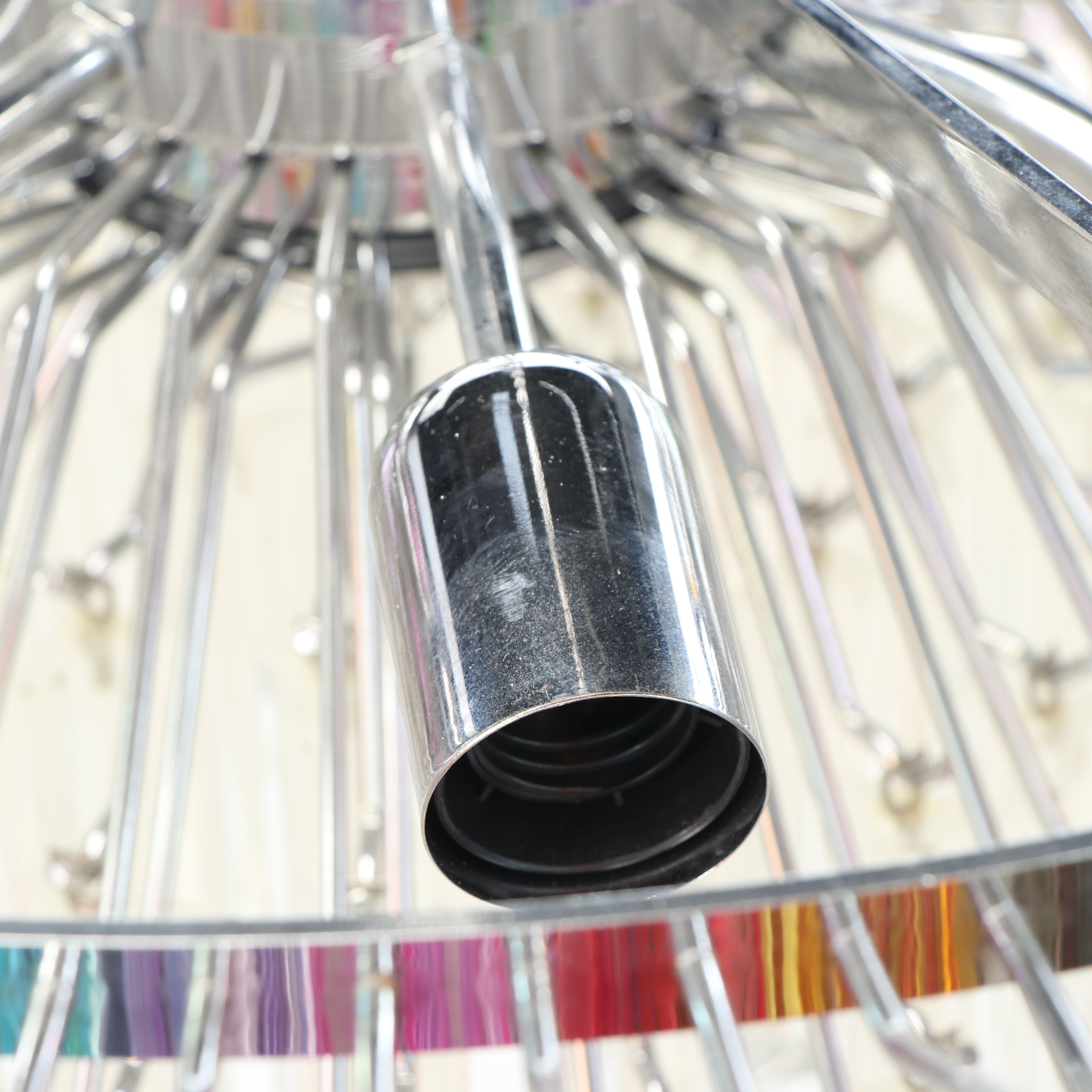 Veca Murano Triedri "Arcobaleno" Kaleidoscope Glass Wedding Cake Chandelier