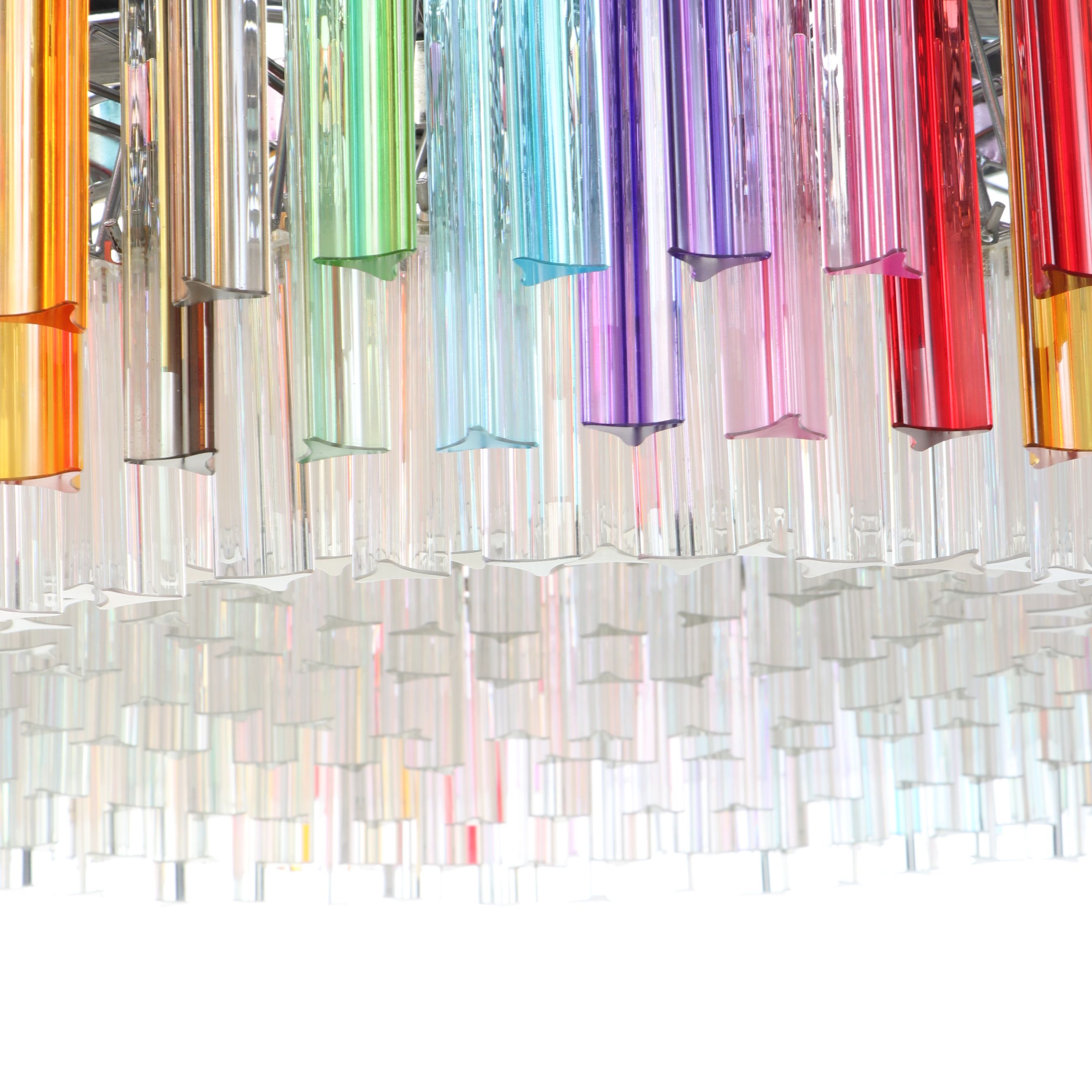 Veca Murano Triedri "Arcobaleno" Kaleidoscope Glass Wedding Cake Chandelier