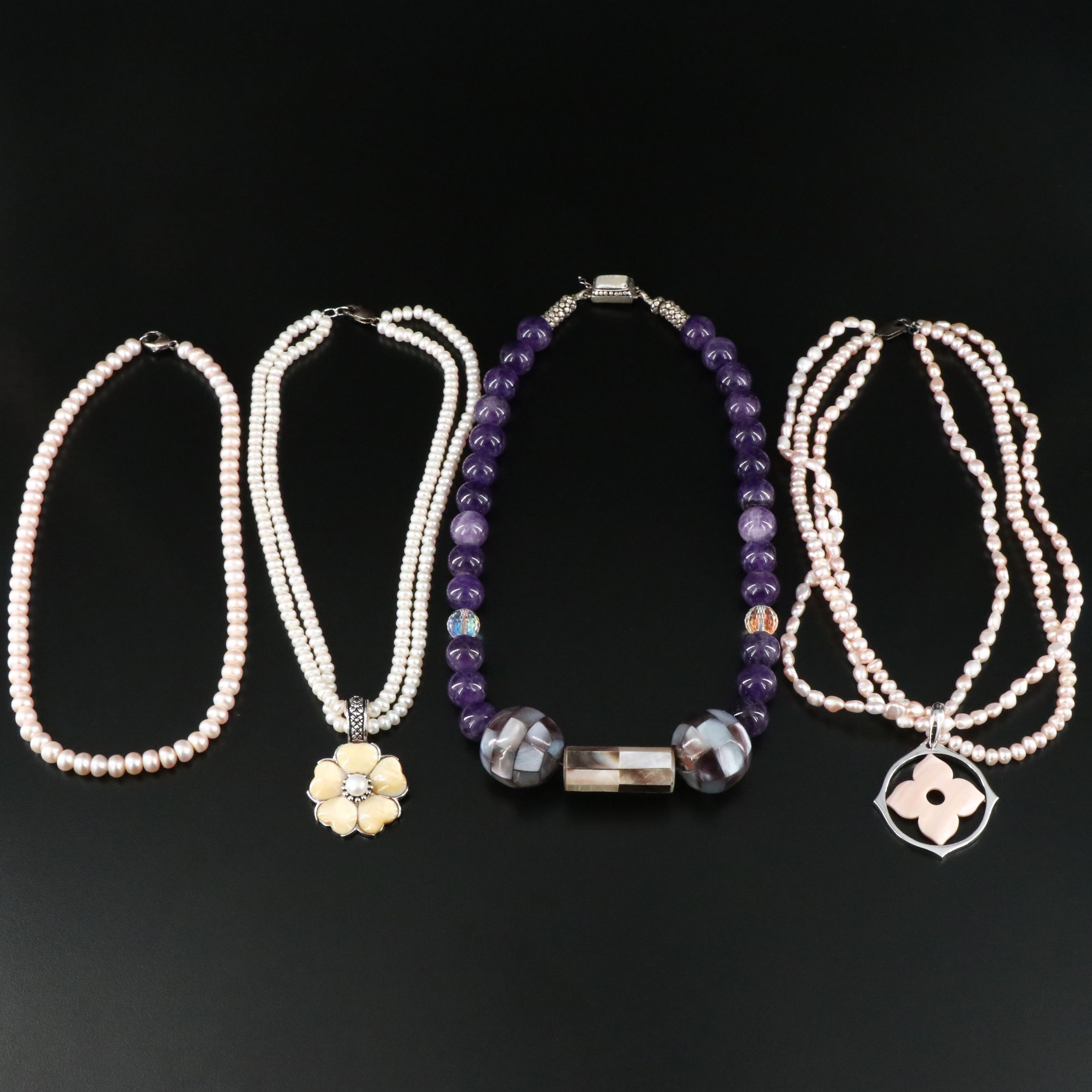 Honora, Pearls and Amethyst Featured in Sterling Necklace Collection