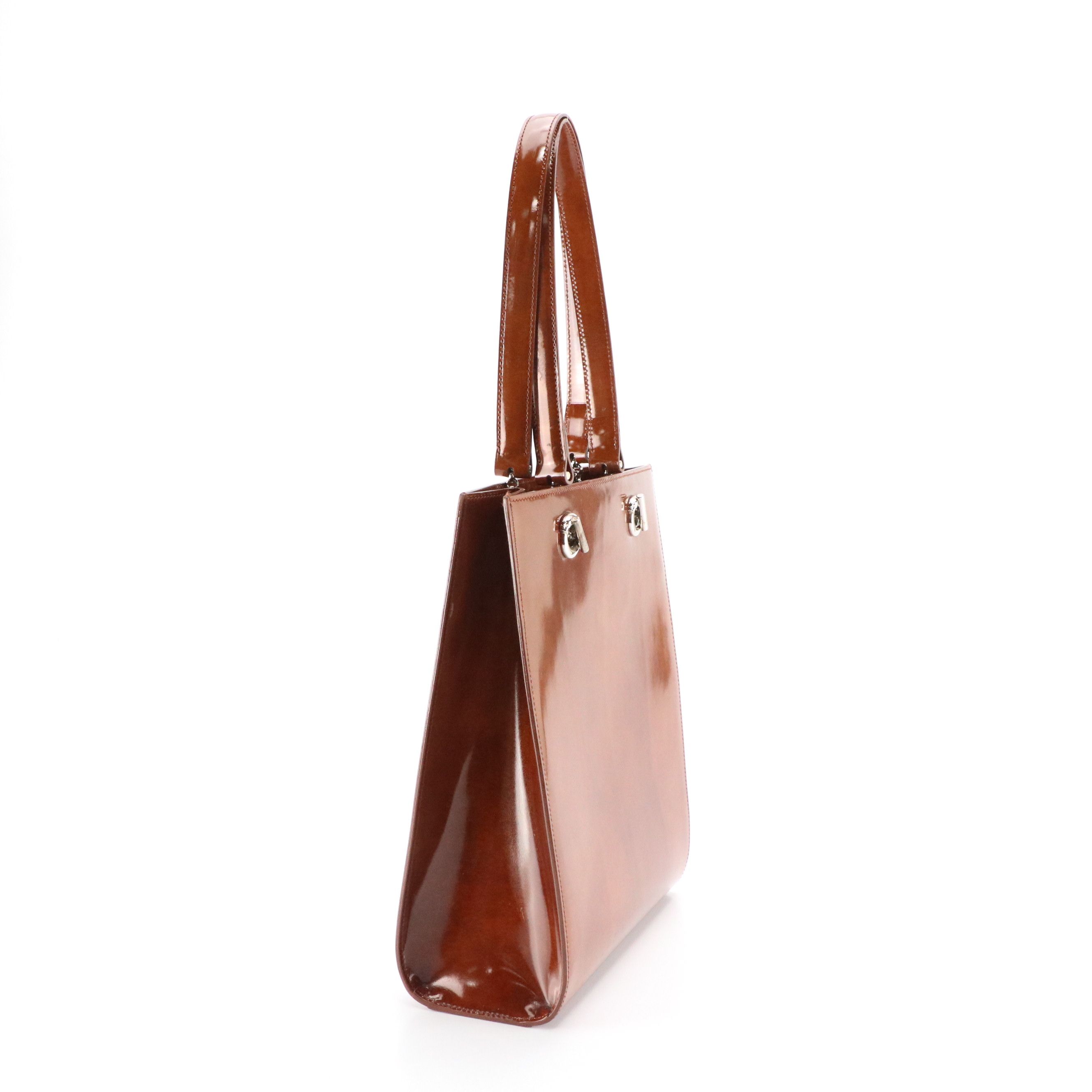 Cartier Panthère Shoulder Bag in Brown Patent Leather