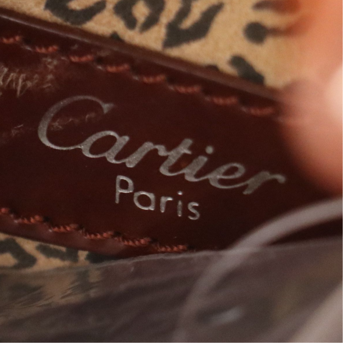 Cartier Panthère Shoulder Bag in Brown Patent Leather