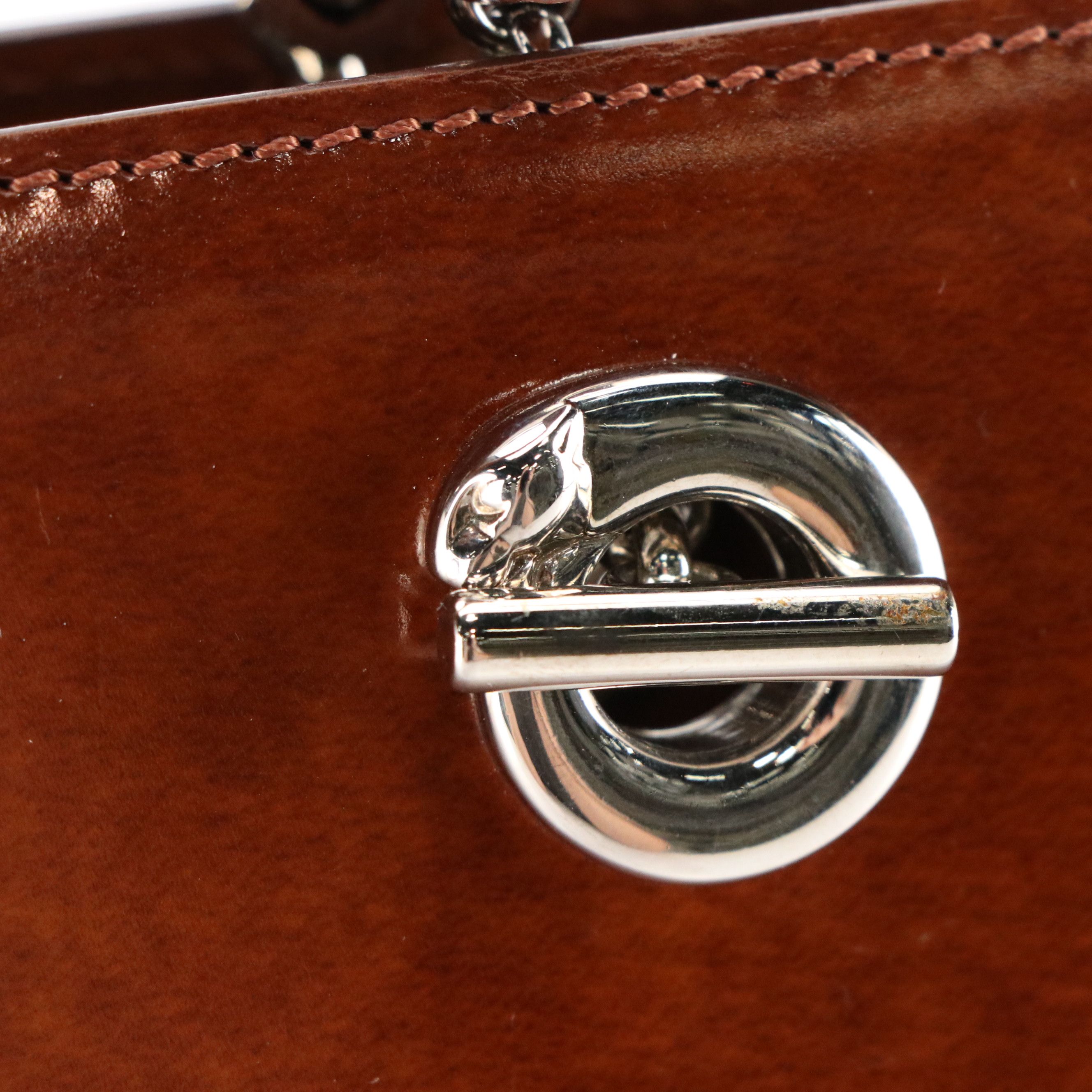 Cartier Panthère Shoulder Bag in Brown Patent Leather