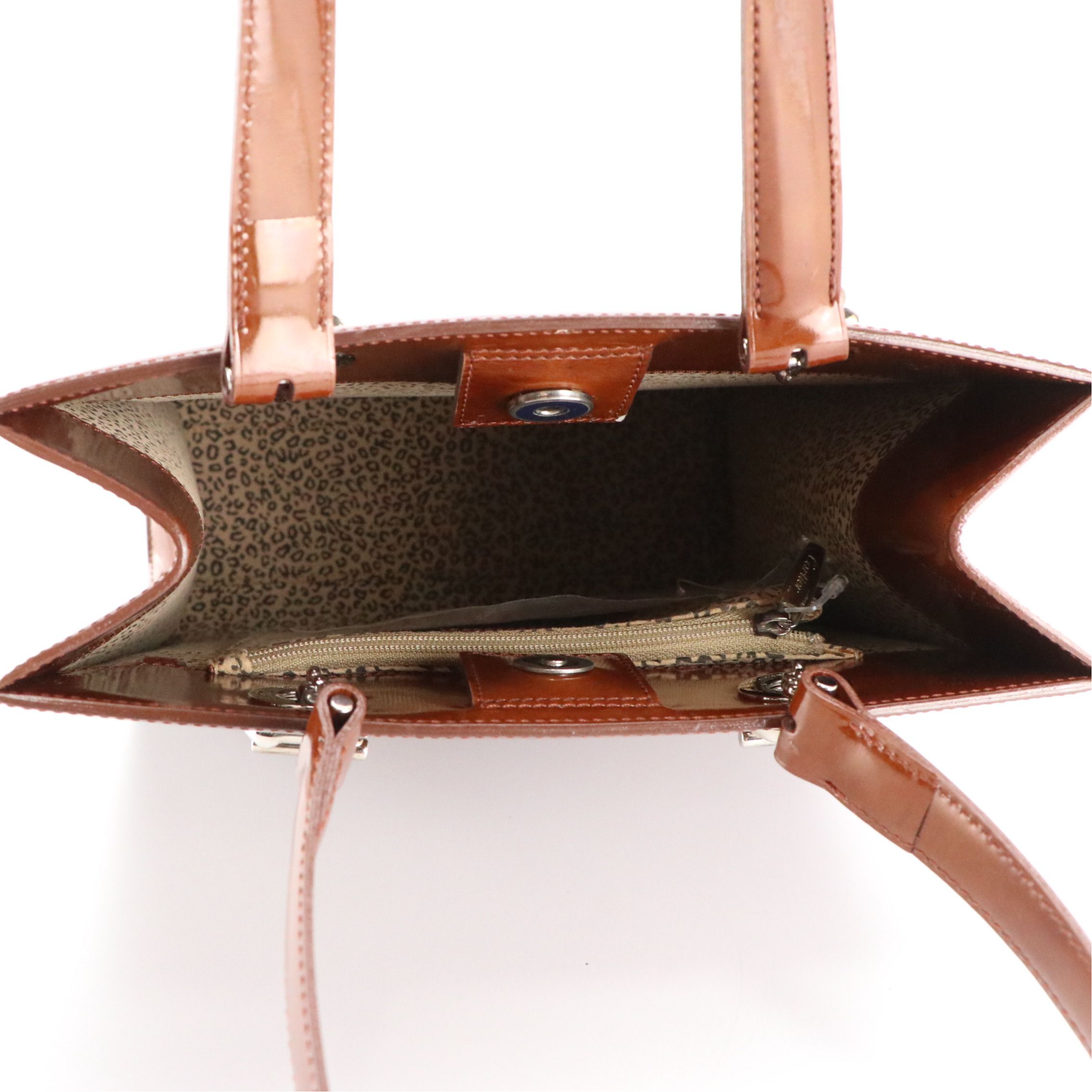 Cartier Panthère Shoulder Bag in Brown Patent Leather