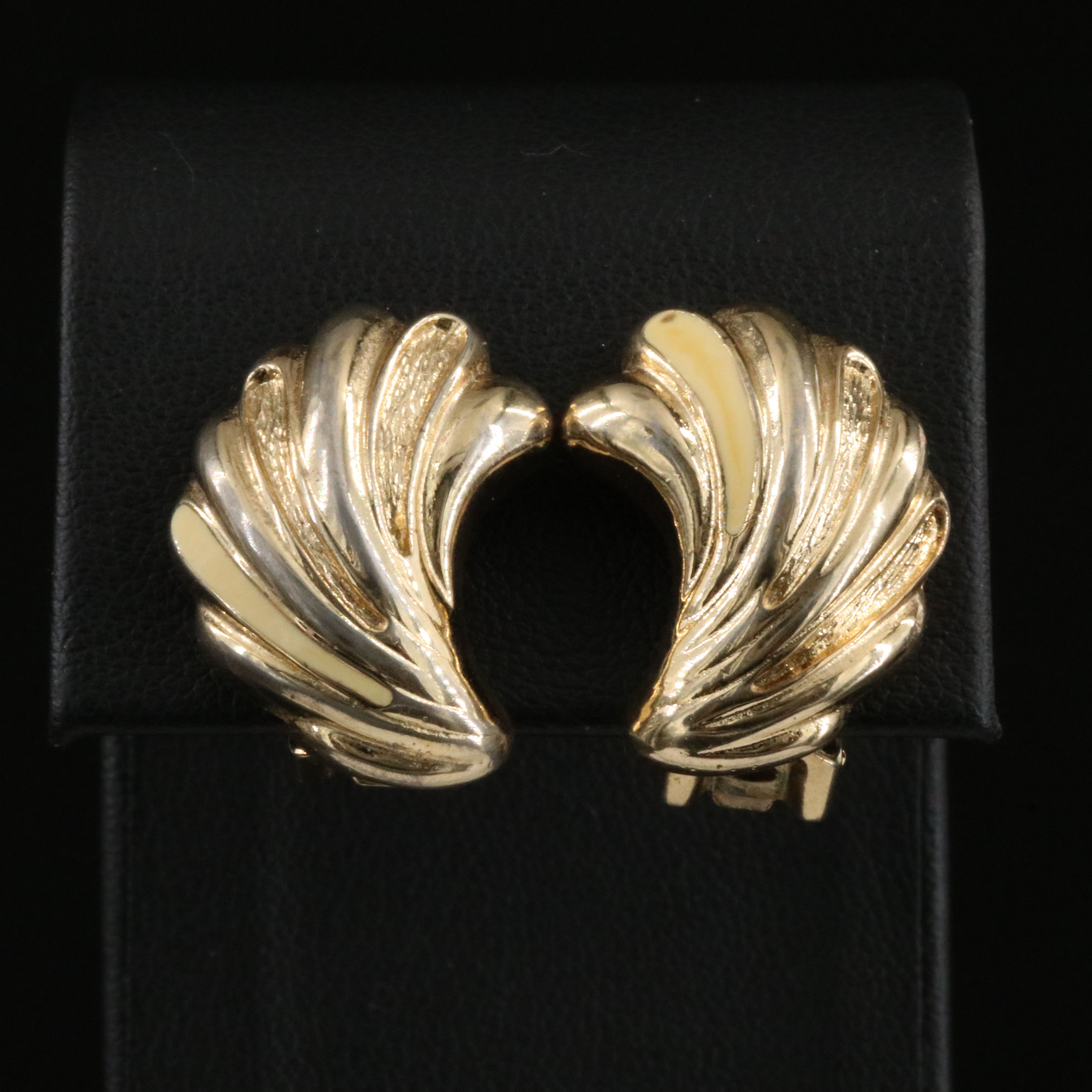 Christian Dior Enamel Clip Earrings