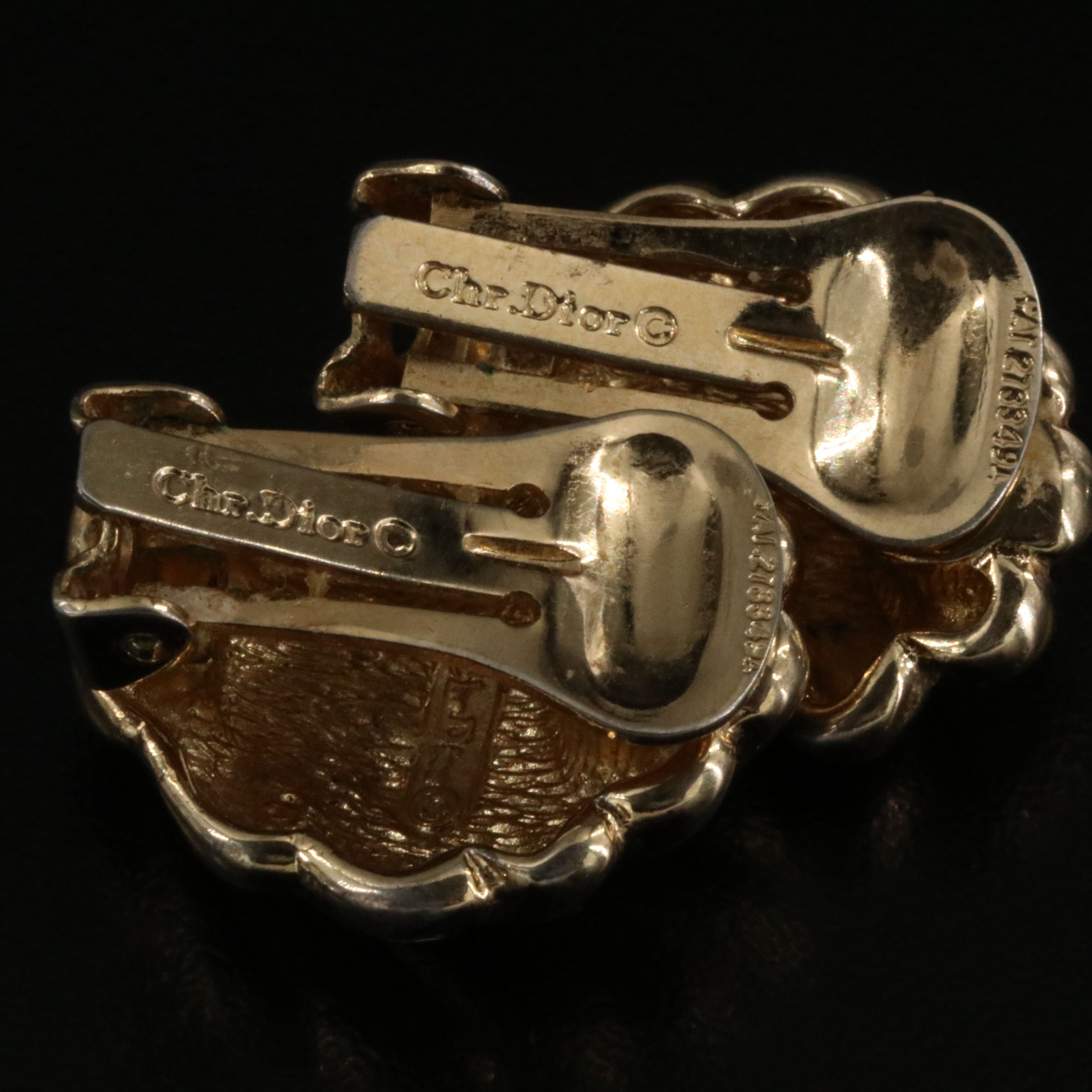 Christian Dior Enamel Clip Earrings