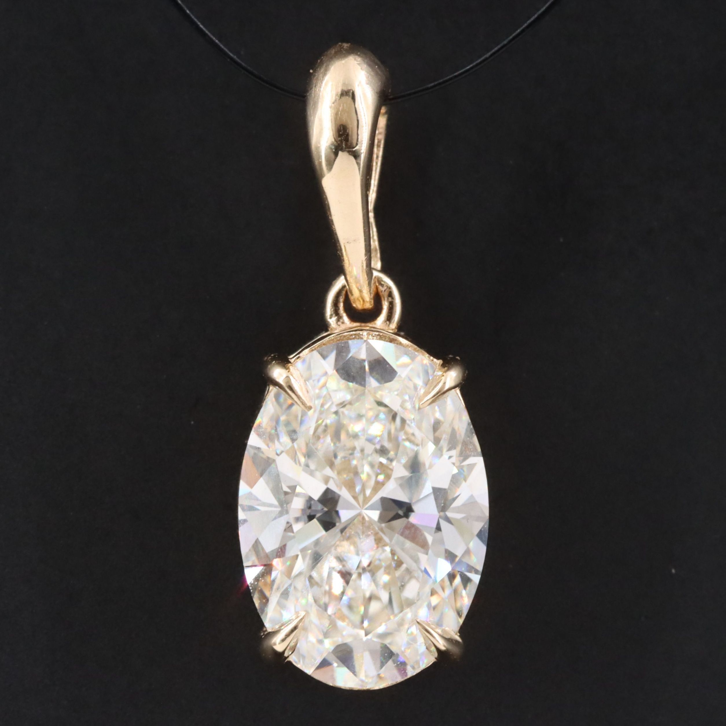 14K 2.08 CT Lab Grown Diamond Solitaire Pendant with IGI Report