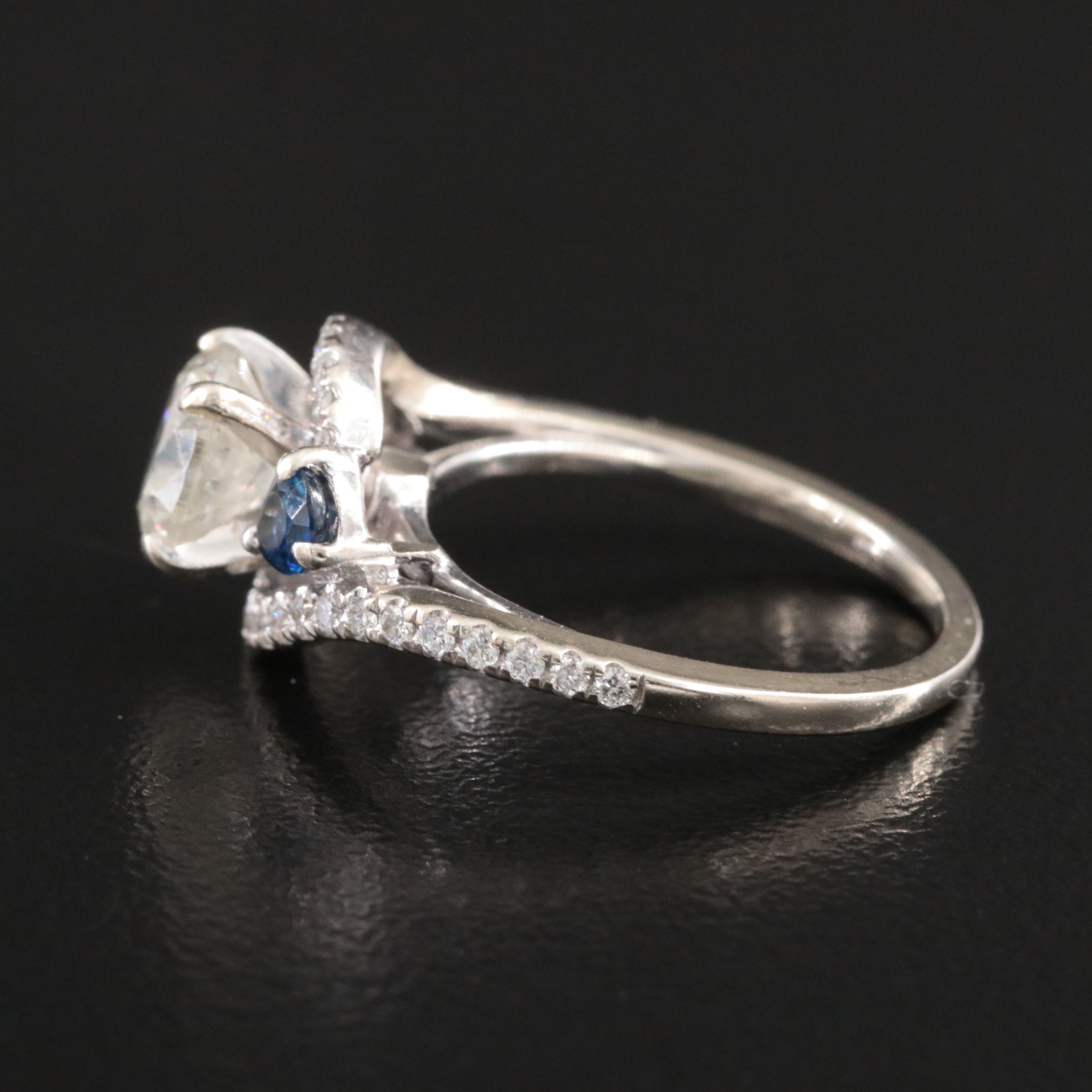 14K 1.27 CTW Diamond and Sapphire Ring