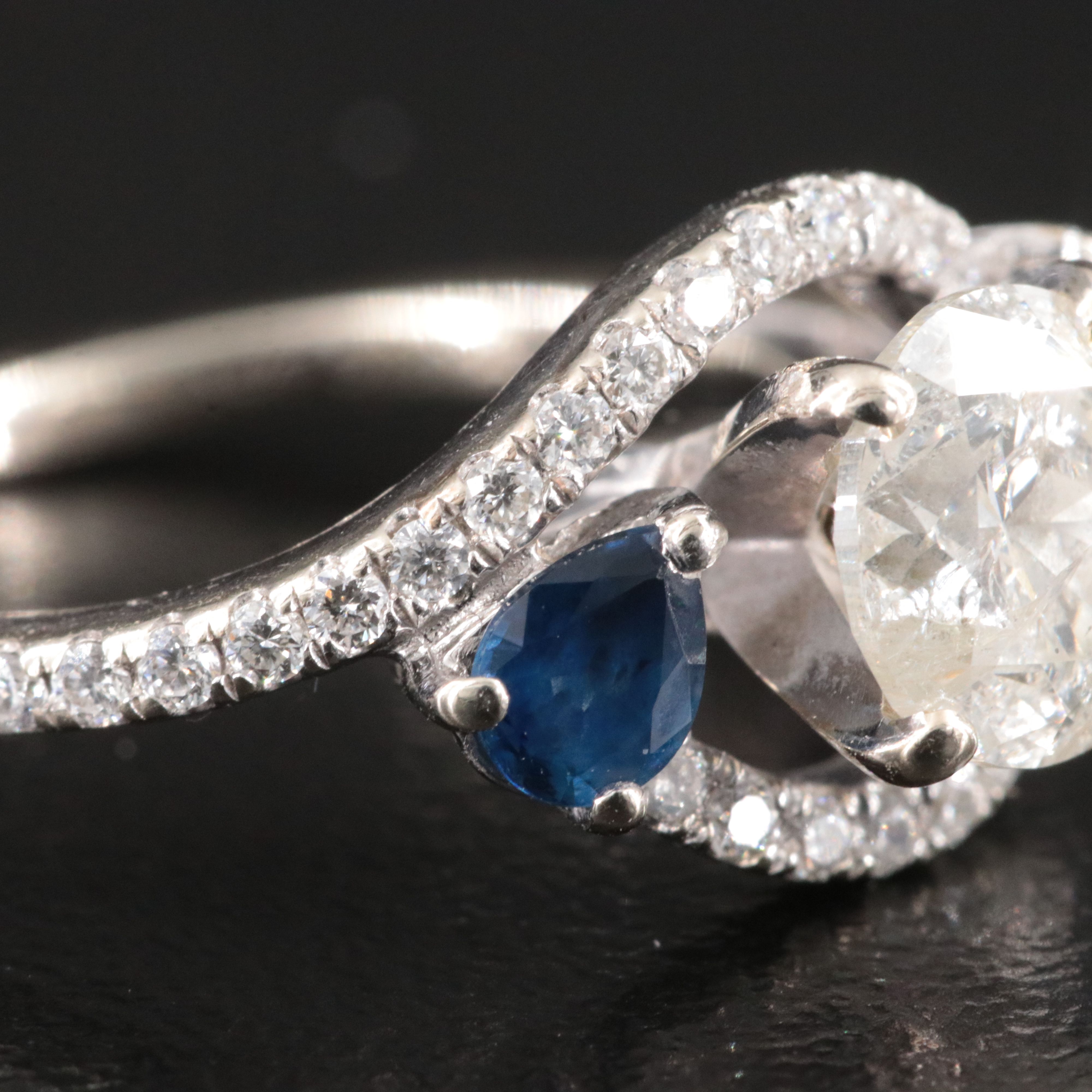 14K 1.27 CTW Diamond and Sapphire Ring