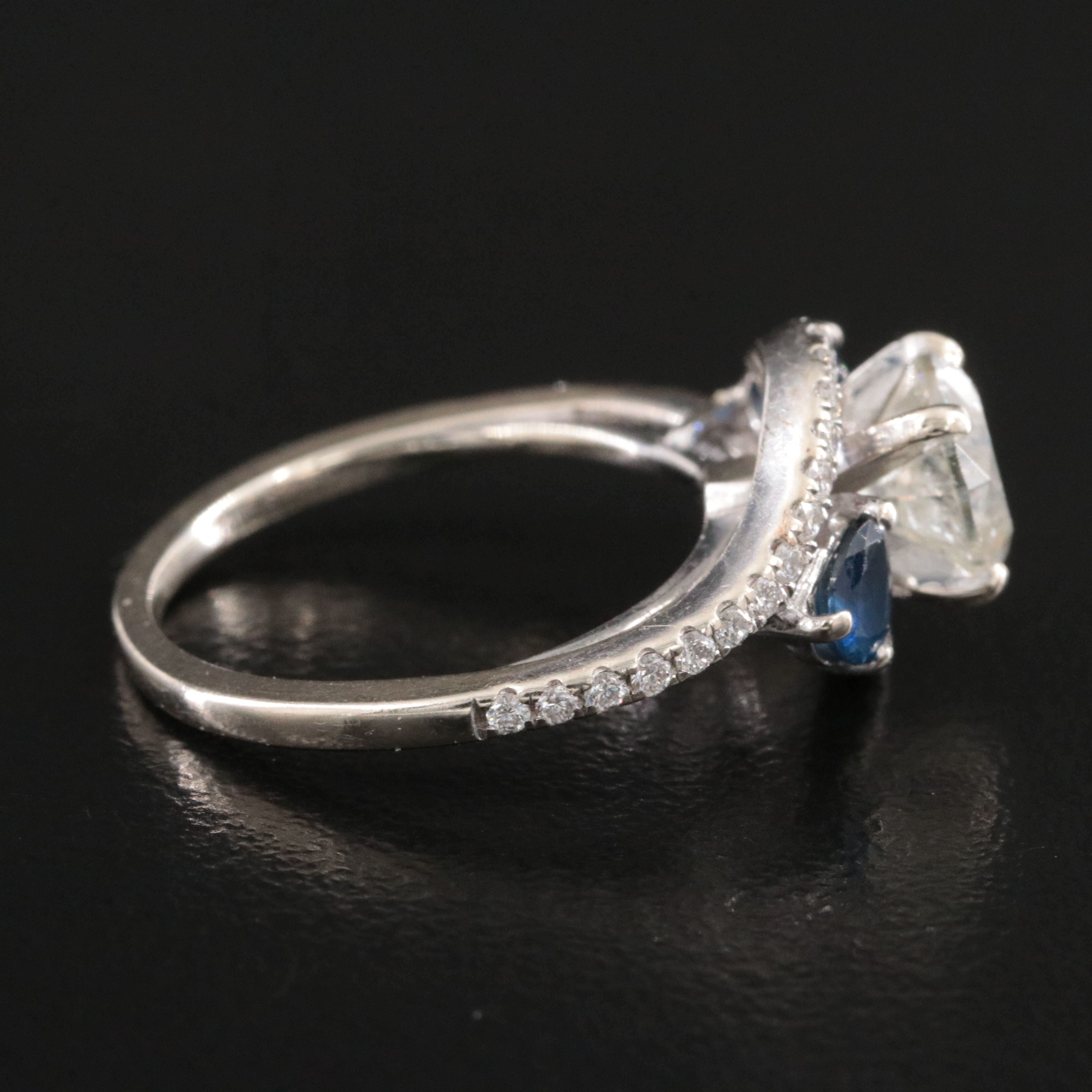 14K 1.27 CTW Diamond and Sapphire Ring