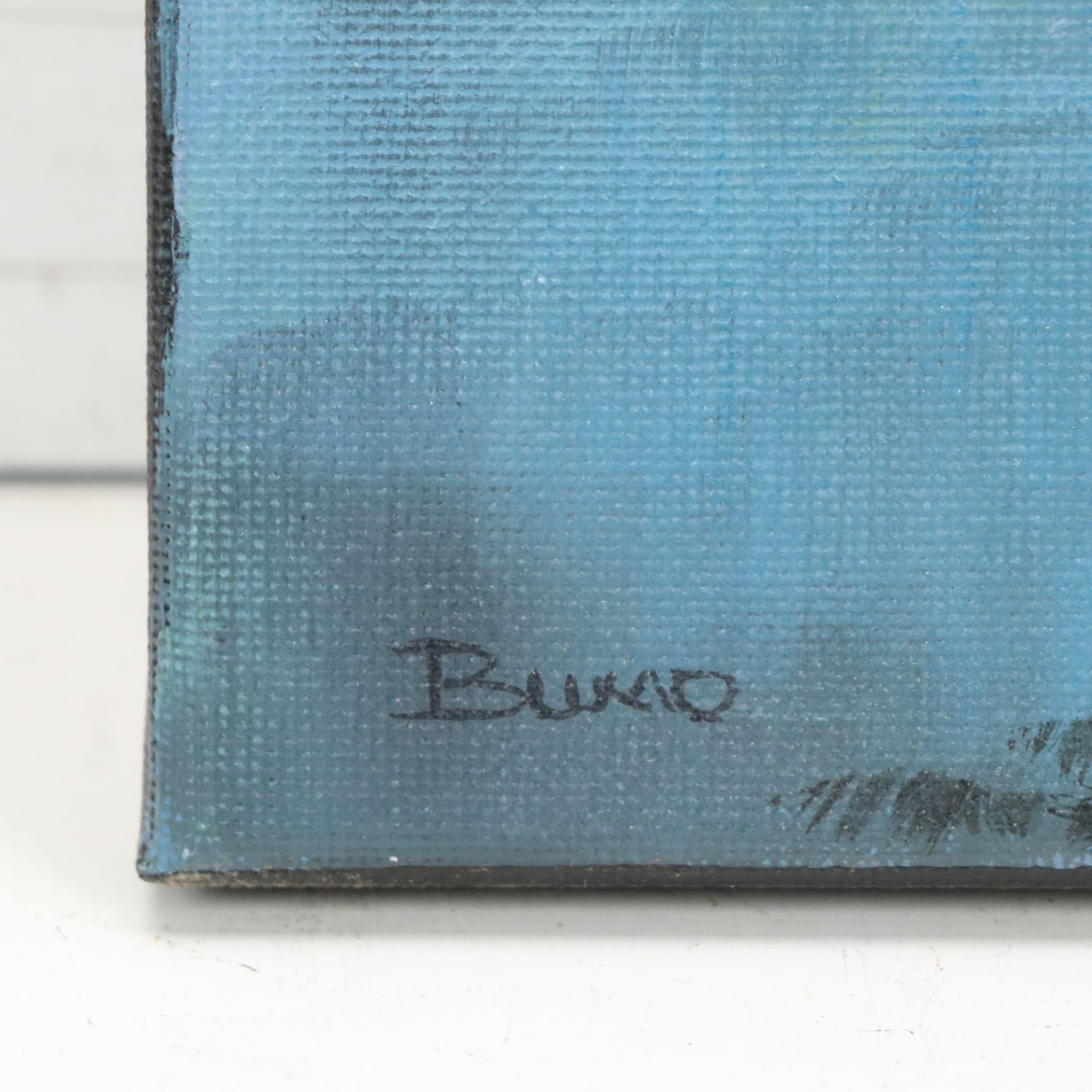 Douglas "Bumo" Johnpeer Acrylic Painting of Nocturne Landscape