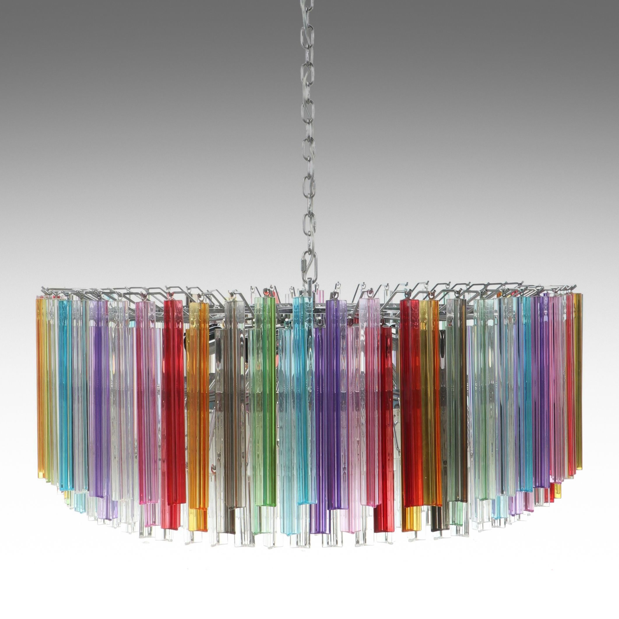 Veca Murano Triedri "Arcobaleno" Kaleidoscope Glass Wedding Cake Chandelier