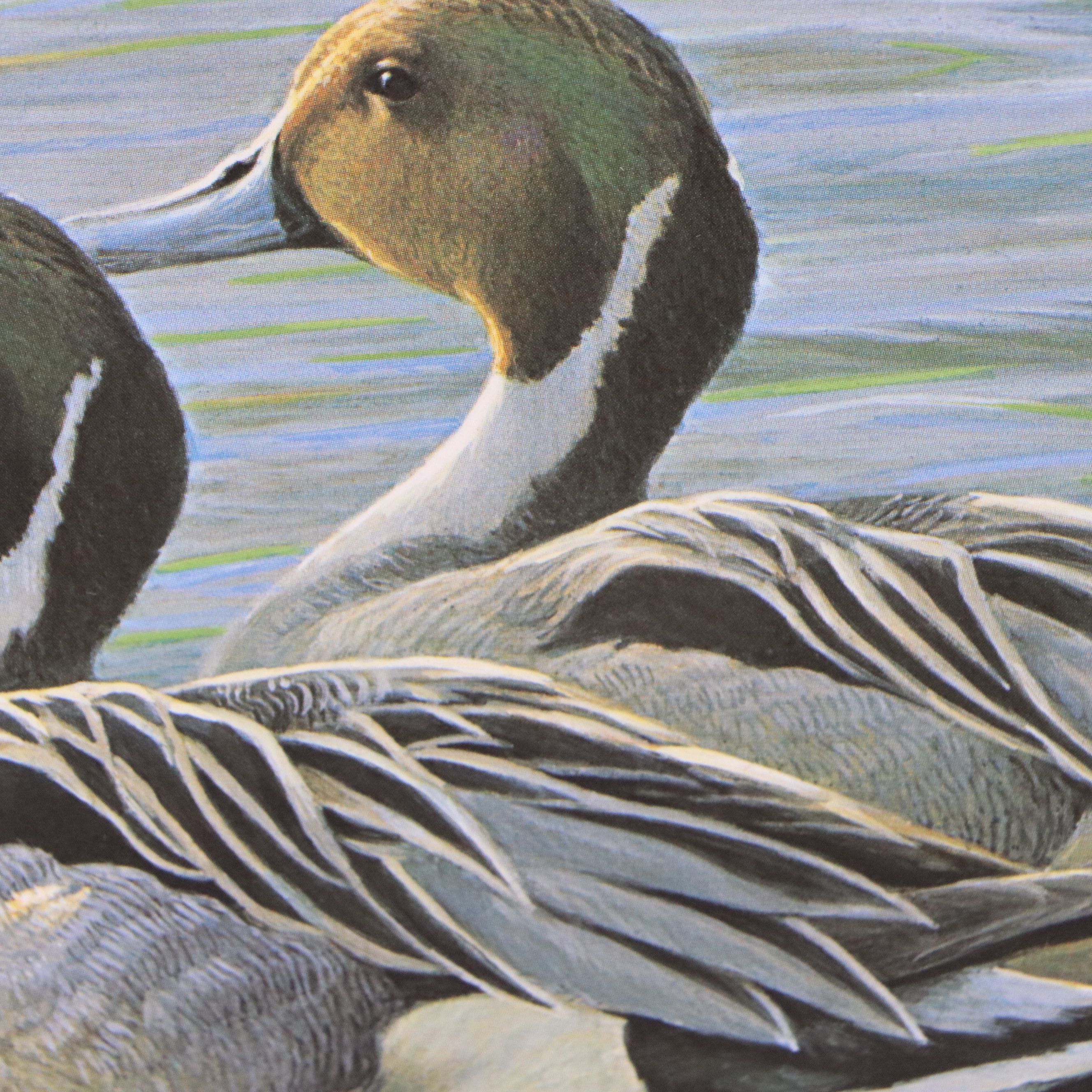 Isabel Levesque Canadian Geese Stamp Print with Stamp and More, 1986