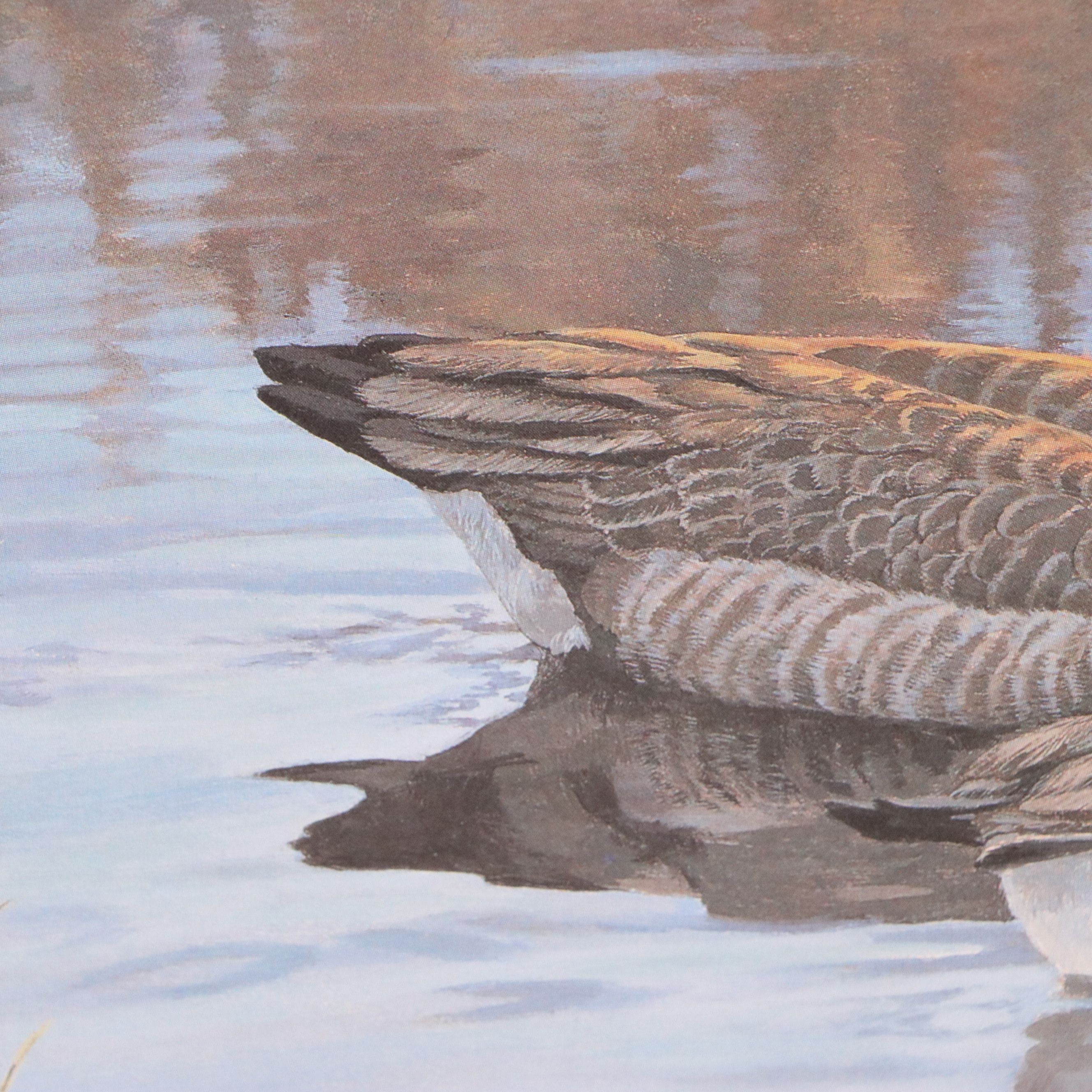 Isabel Levesque Canadian Geese Stamp Print with Stamp and More, 1986