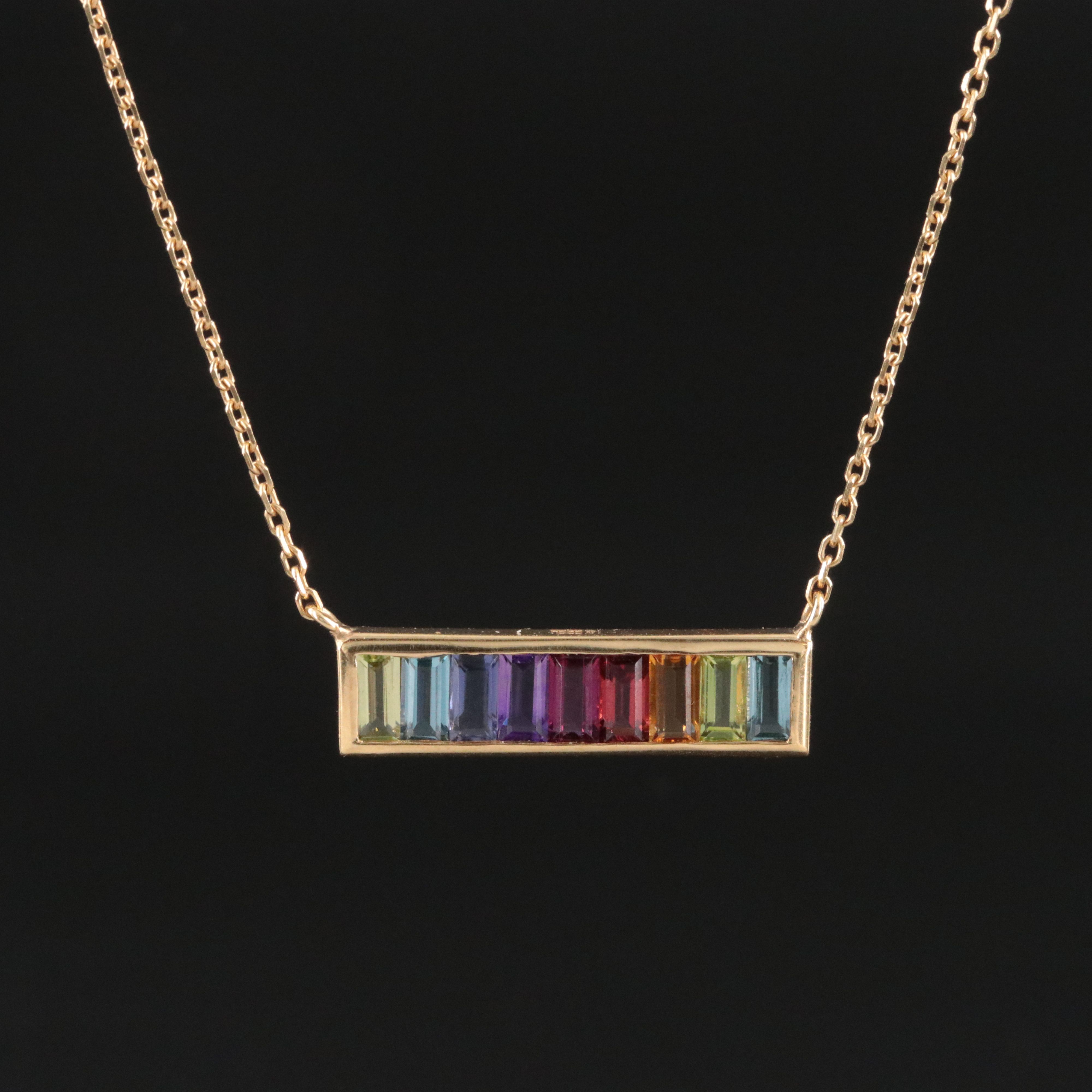 EFFY 14K Gemstone Bar Necklace