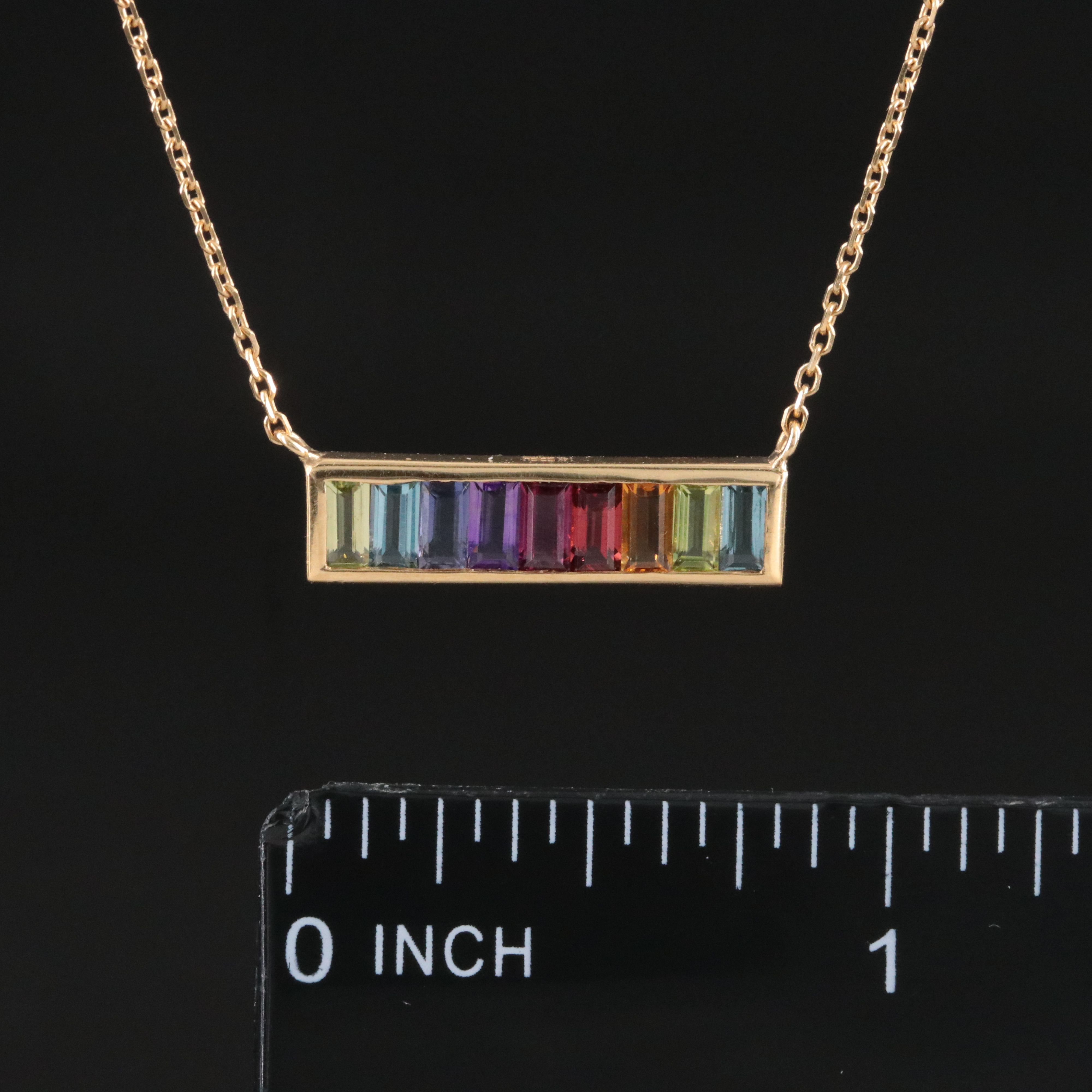 EFFY 14K Gemstone Bar Necklace