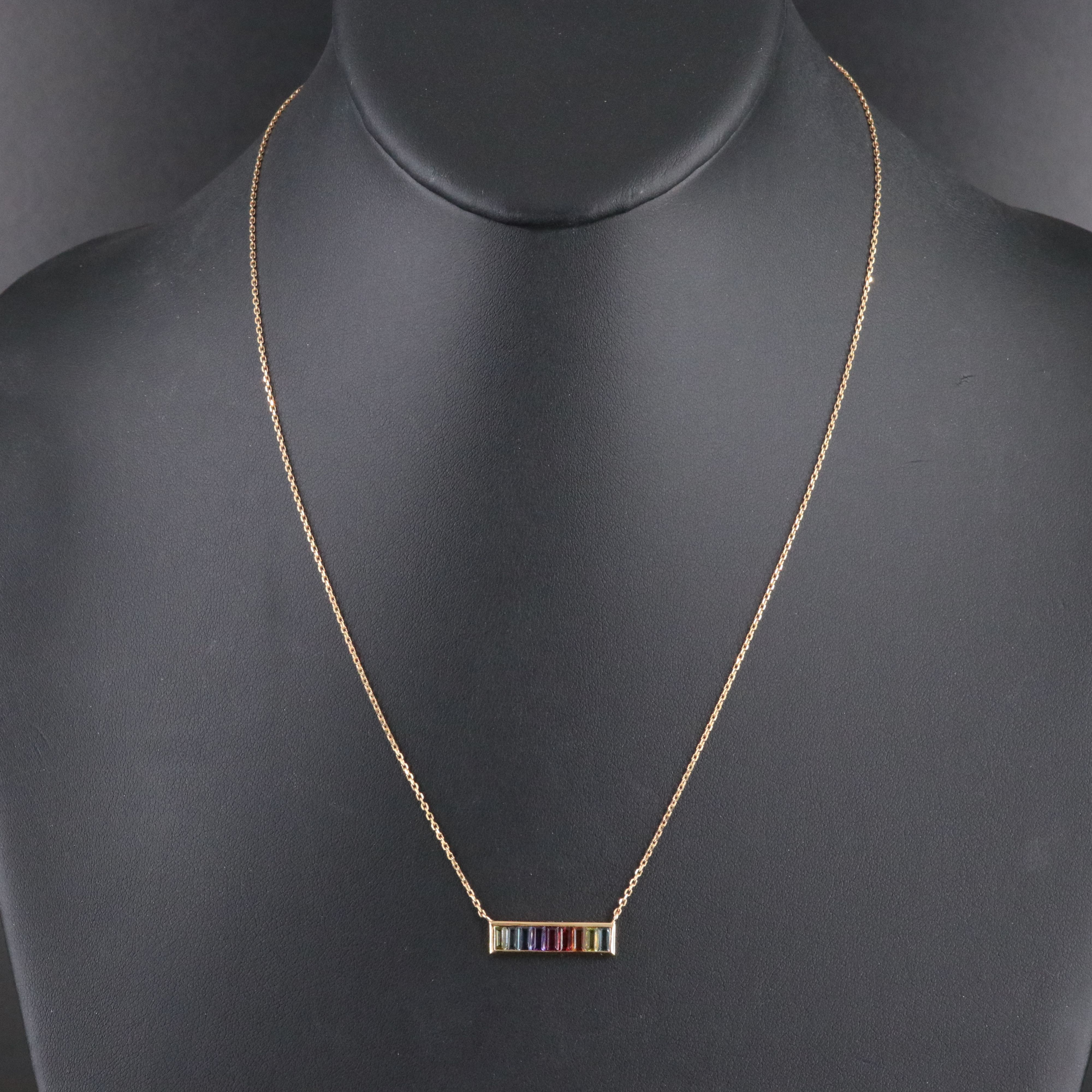 EFFY 14K Gemstone Bar Necklace