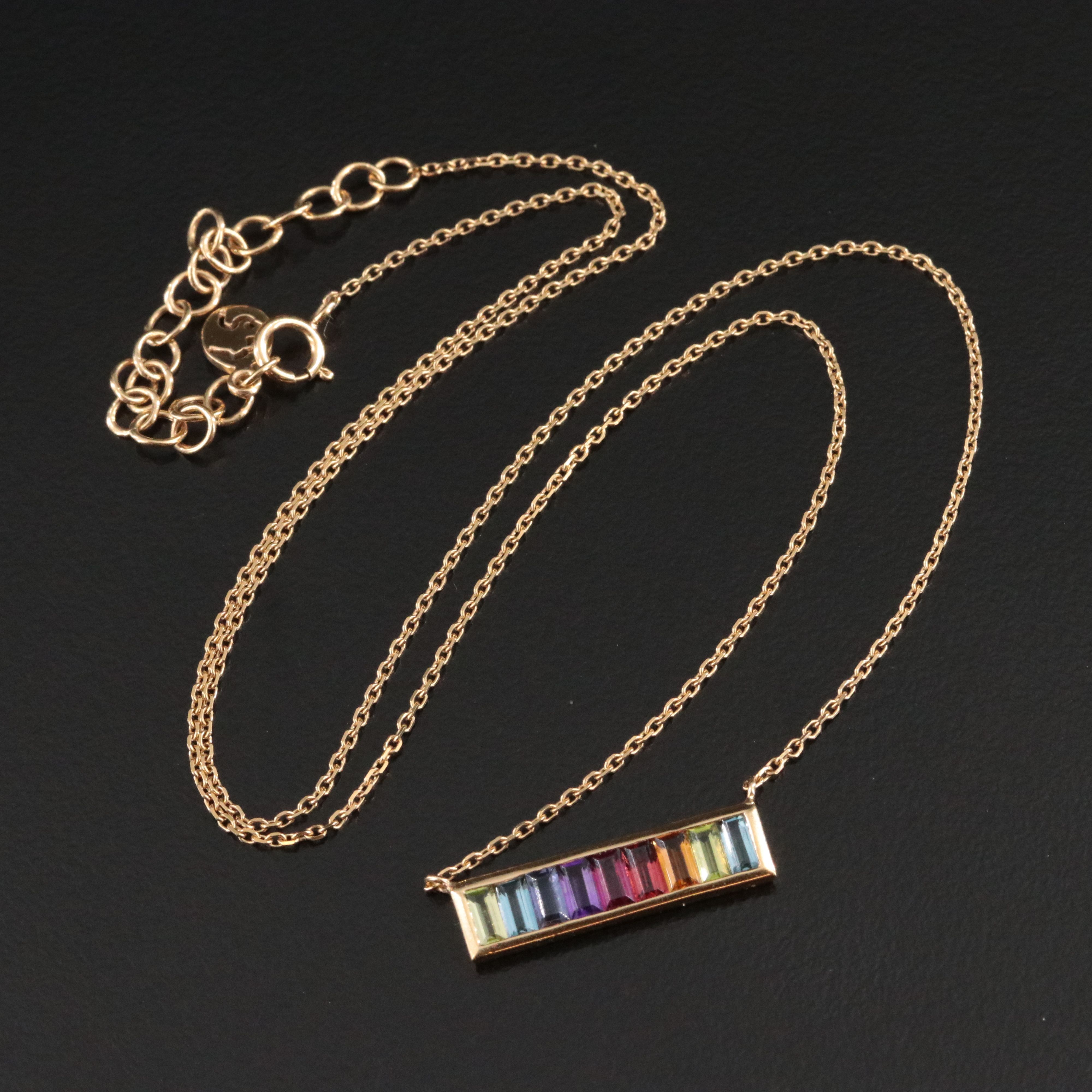 EFFY 14K Gemstone Bar Necklace
