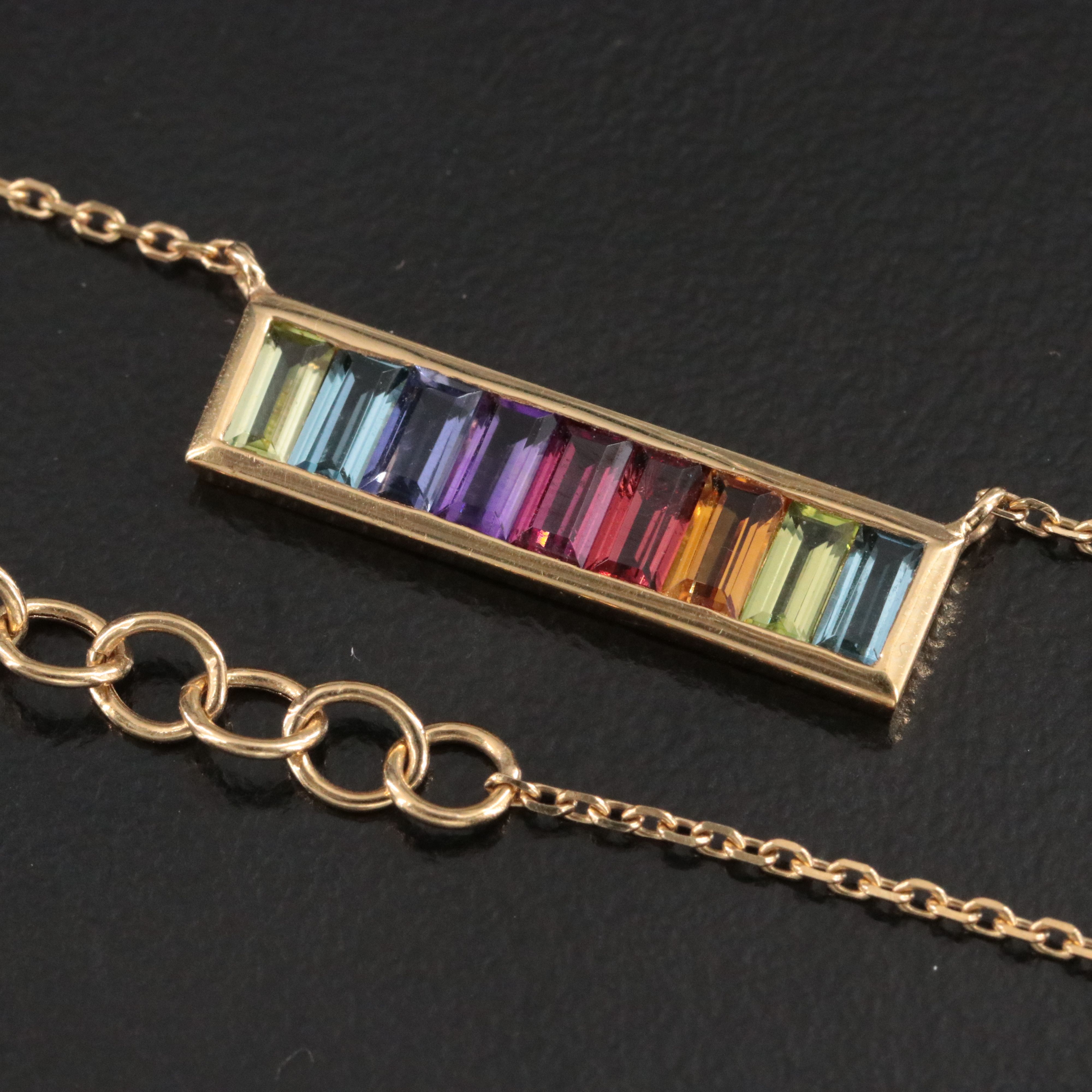 EFFY 14K Gemstone Bar Necklace