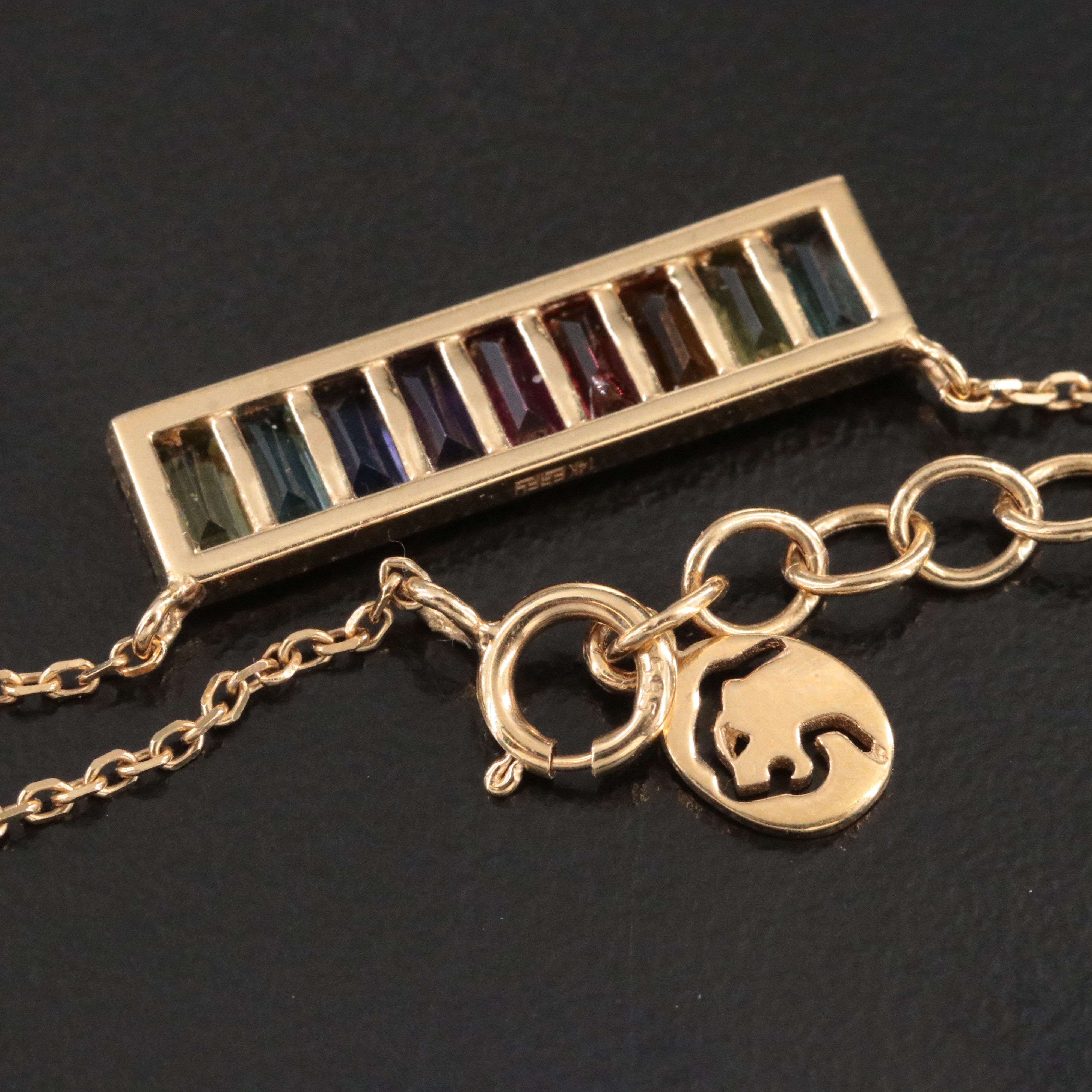 EFFY 14K Gemstone Bar Necklace