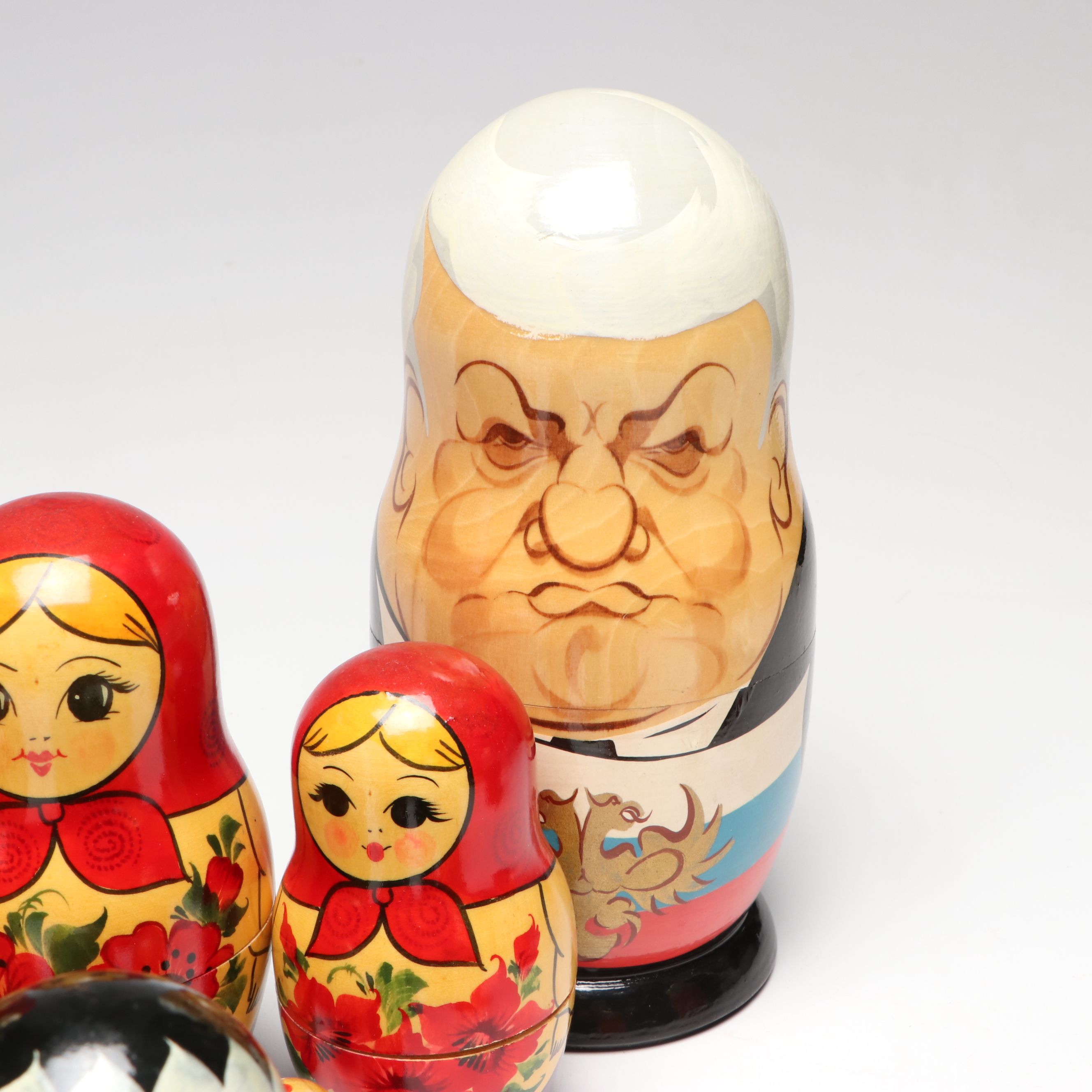 Russian Politicians and Other Hand-Painted Matryoshka Dolls