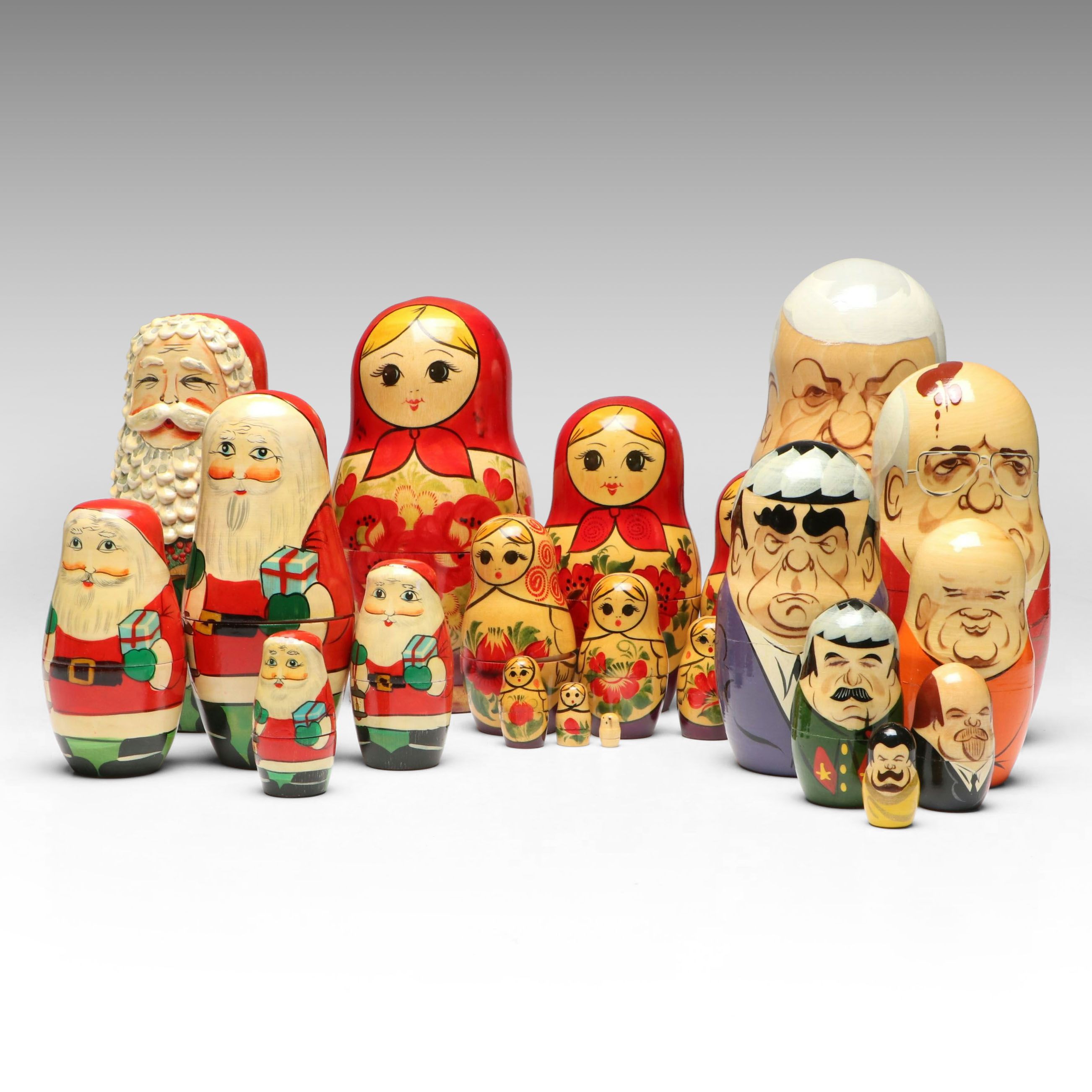 Russian Politicians and Other Hand-Painted Matryoshka Dolls