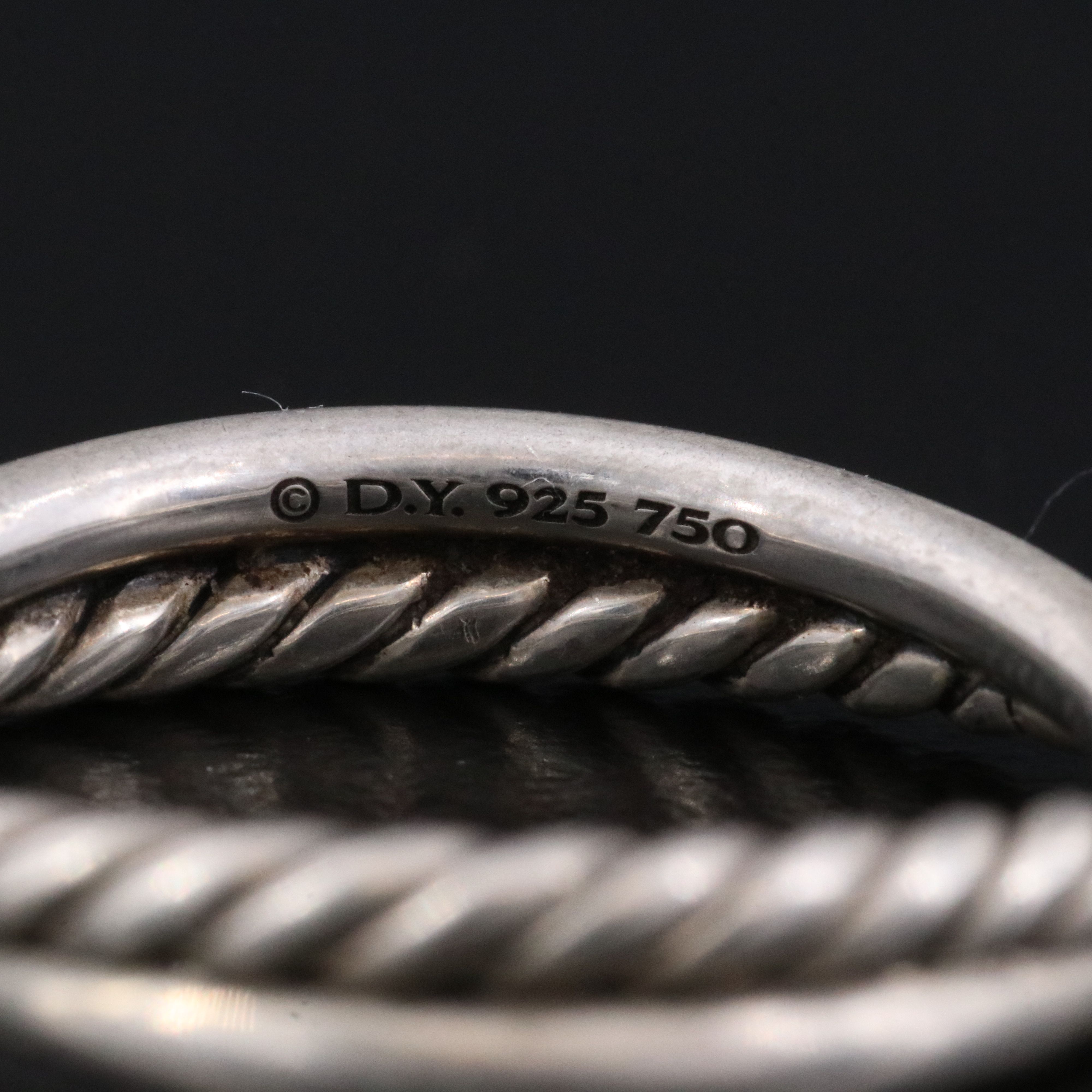 David Yurman Sterling Petite X Crossover Ring with 18K Accent