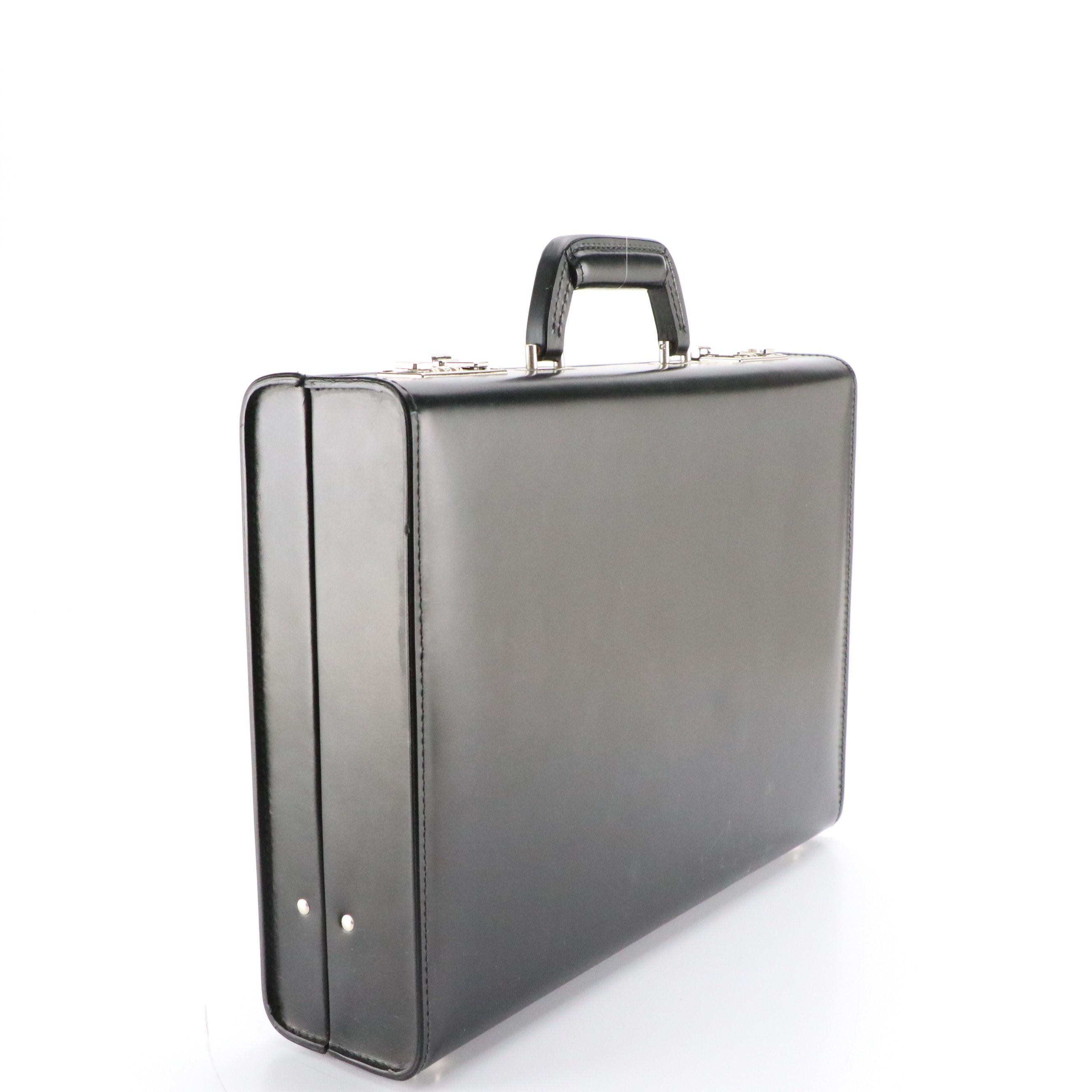 Korchmar Black Cowhide Leather Briefcase