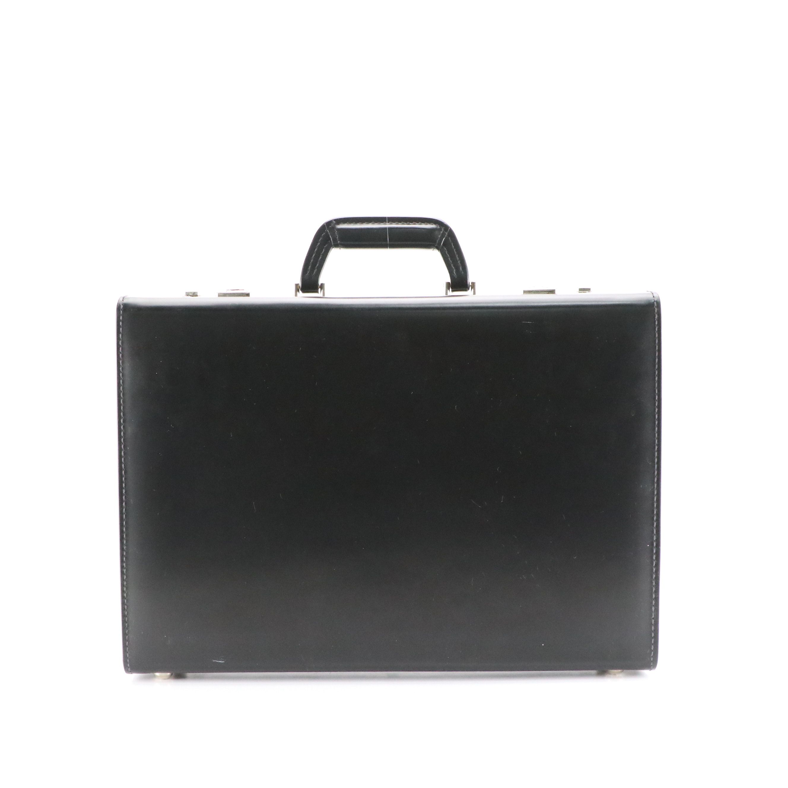 Korchmar Black Cowhide Leather Briefcase