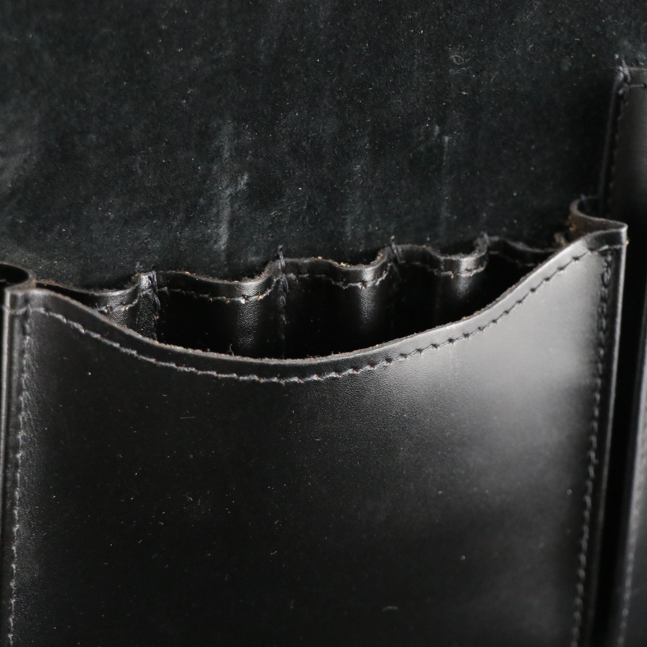 Korchmar Black Cowhide Leather Briefcase