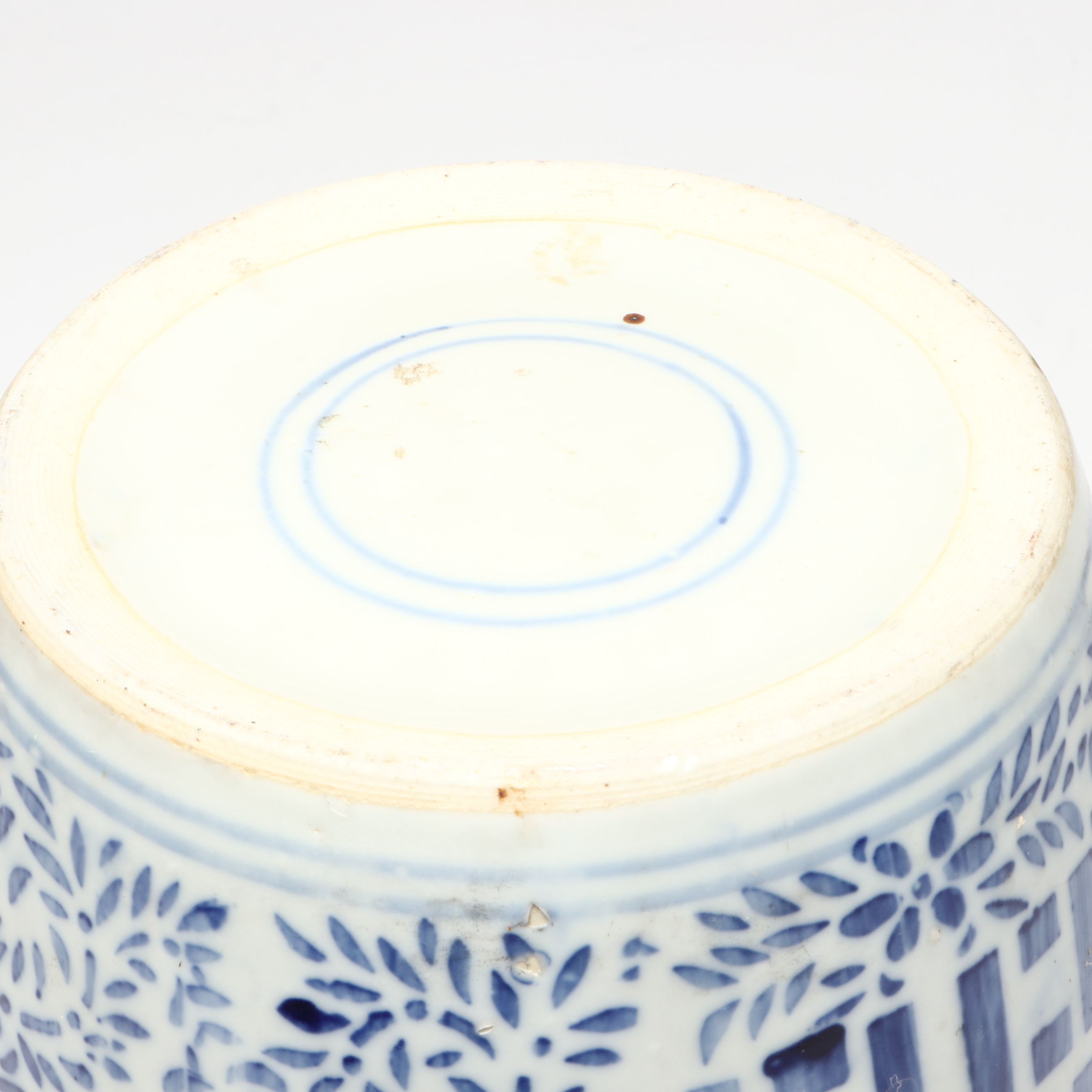 Chinese Blue and White Ceramic Ginger Jar with Other Enameled Polychrome Bowl