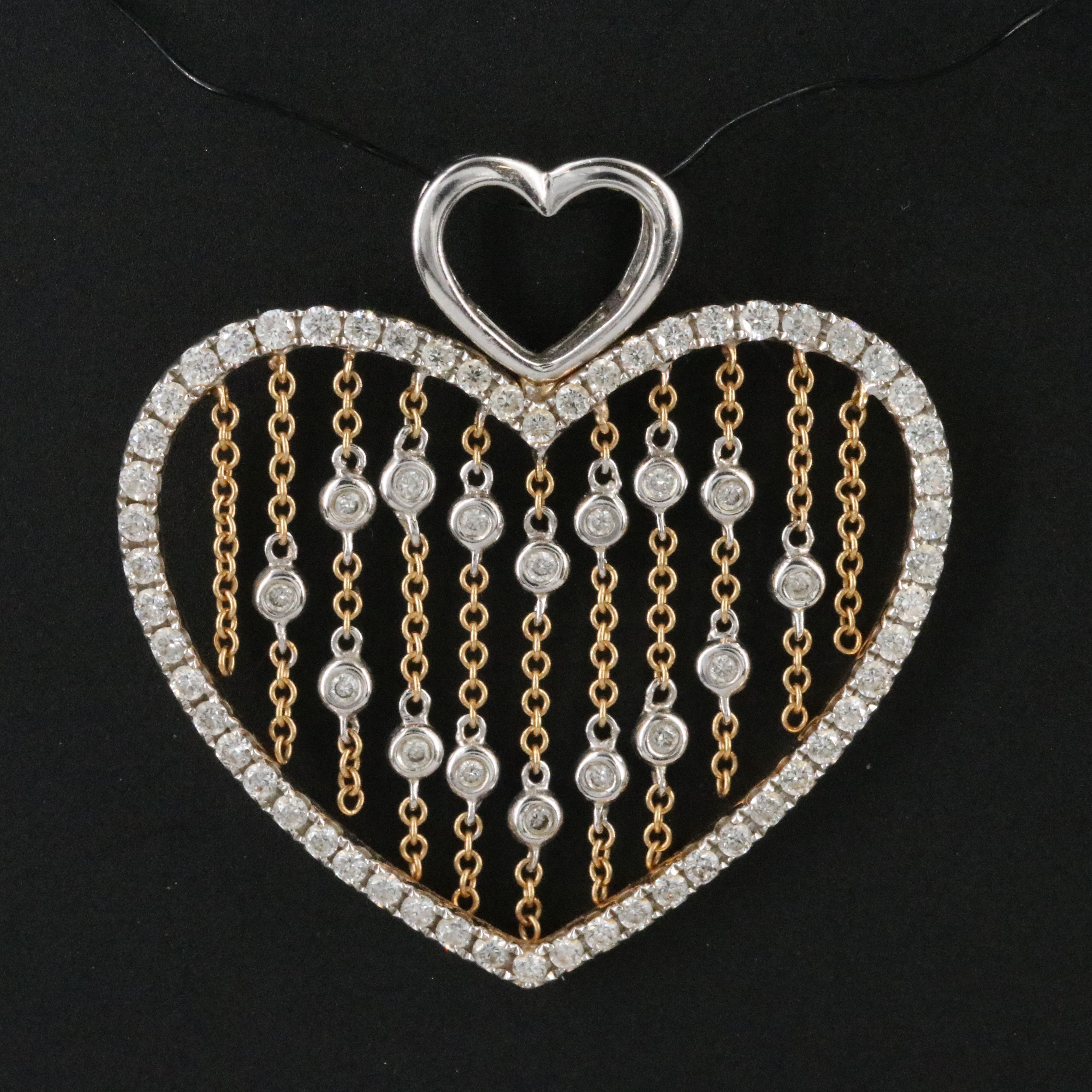 Damas 18K 0.45 CTW Diamond Heart Fringe Pendant