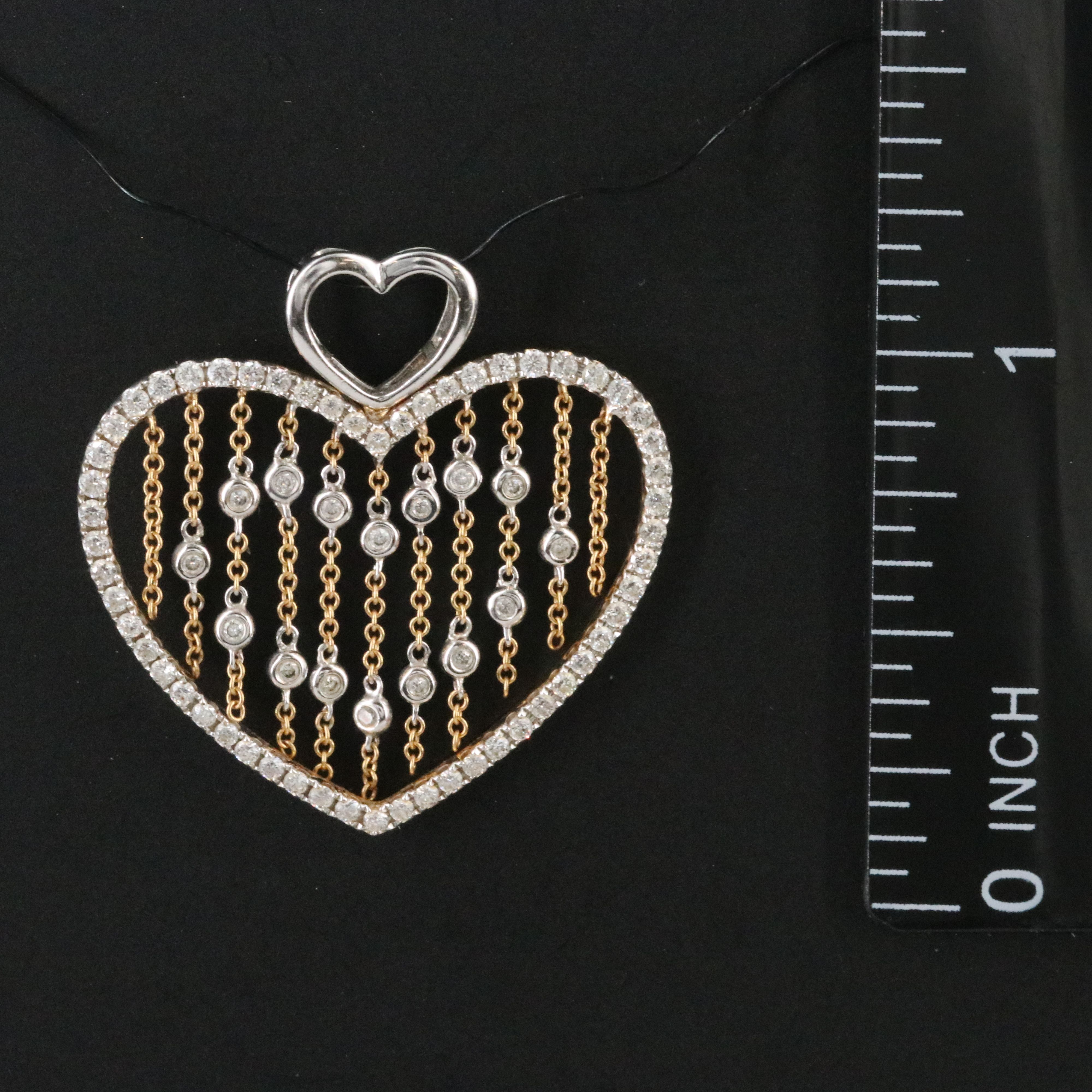 Damas 18K 0.45 CTW Diamond Heart Fringe Pendant