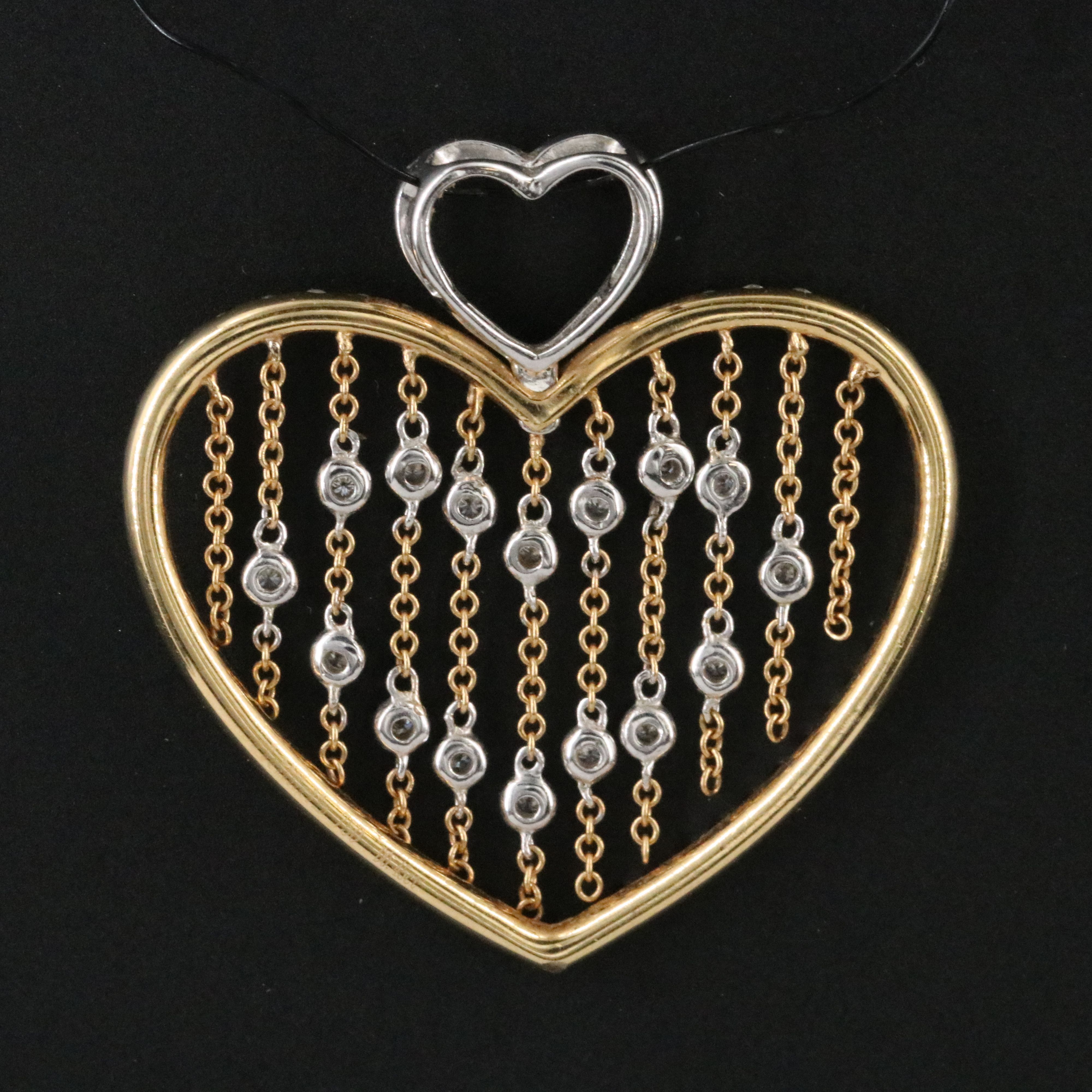 Damas 18K 0.45 CTW Diamond Heart Fringe Pendant