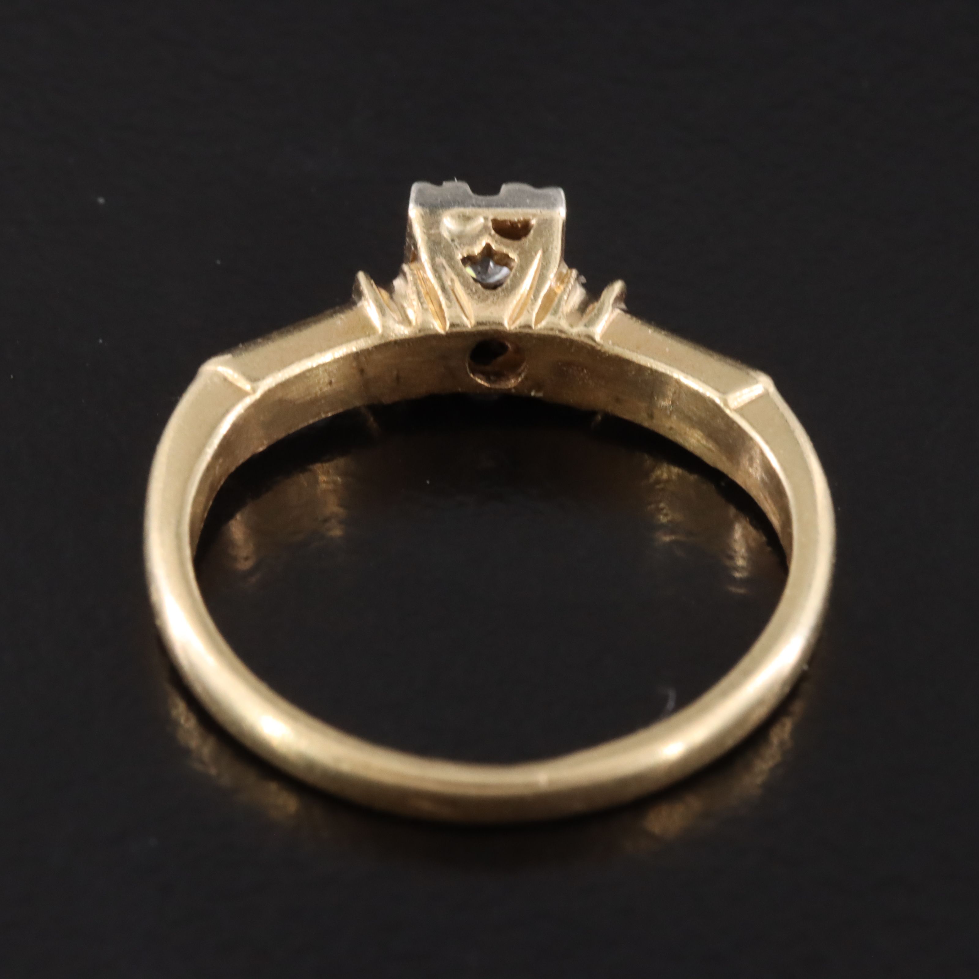 Vintage 14K 0.07 CT Diamond Solitaire Ring with Palladium Setting