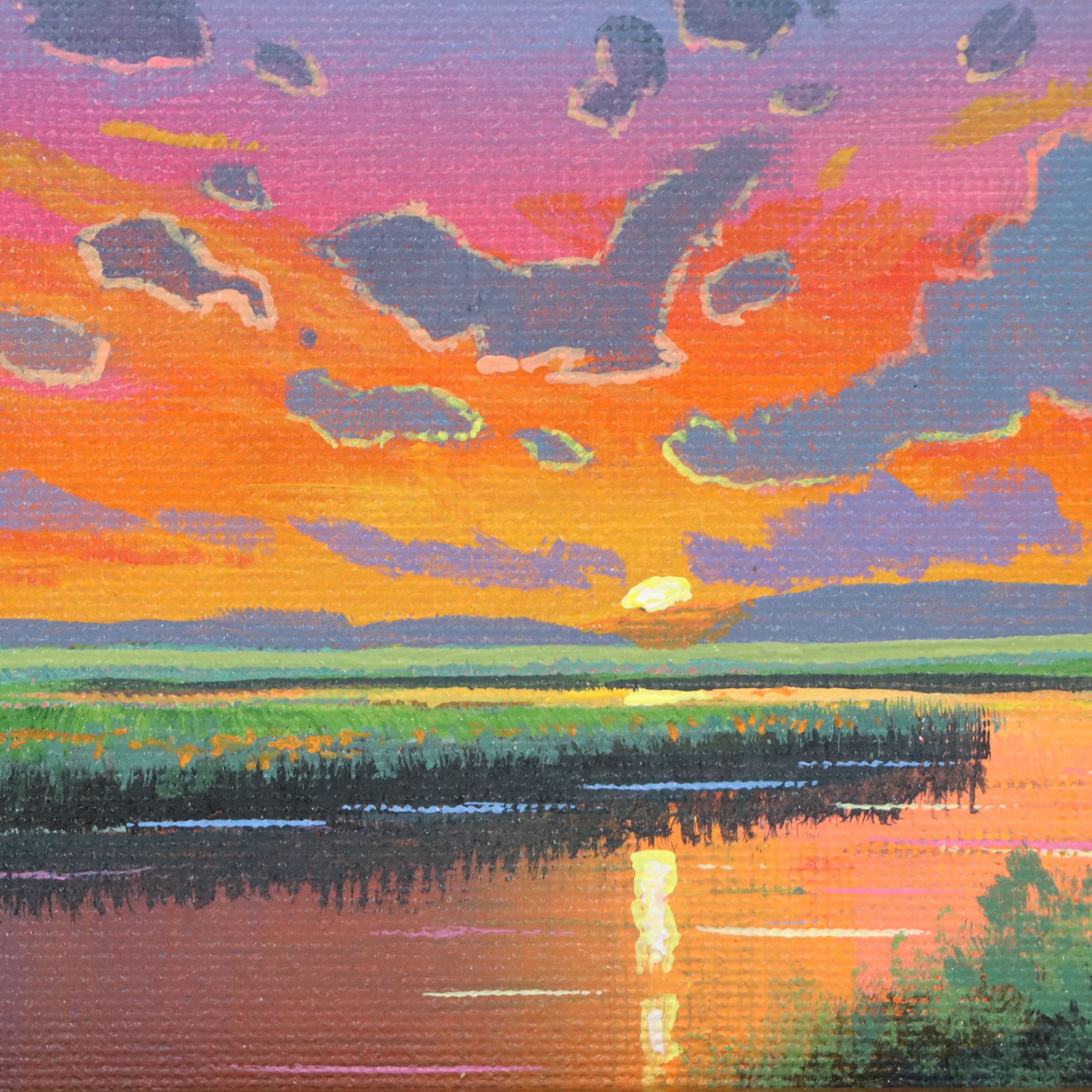 Douglas "Bumo" Johnpeer Acrylic Painting of Low Country Landscape