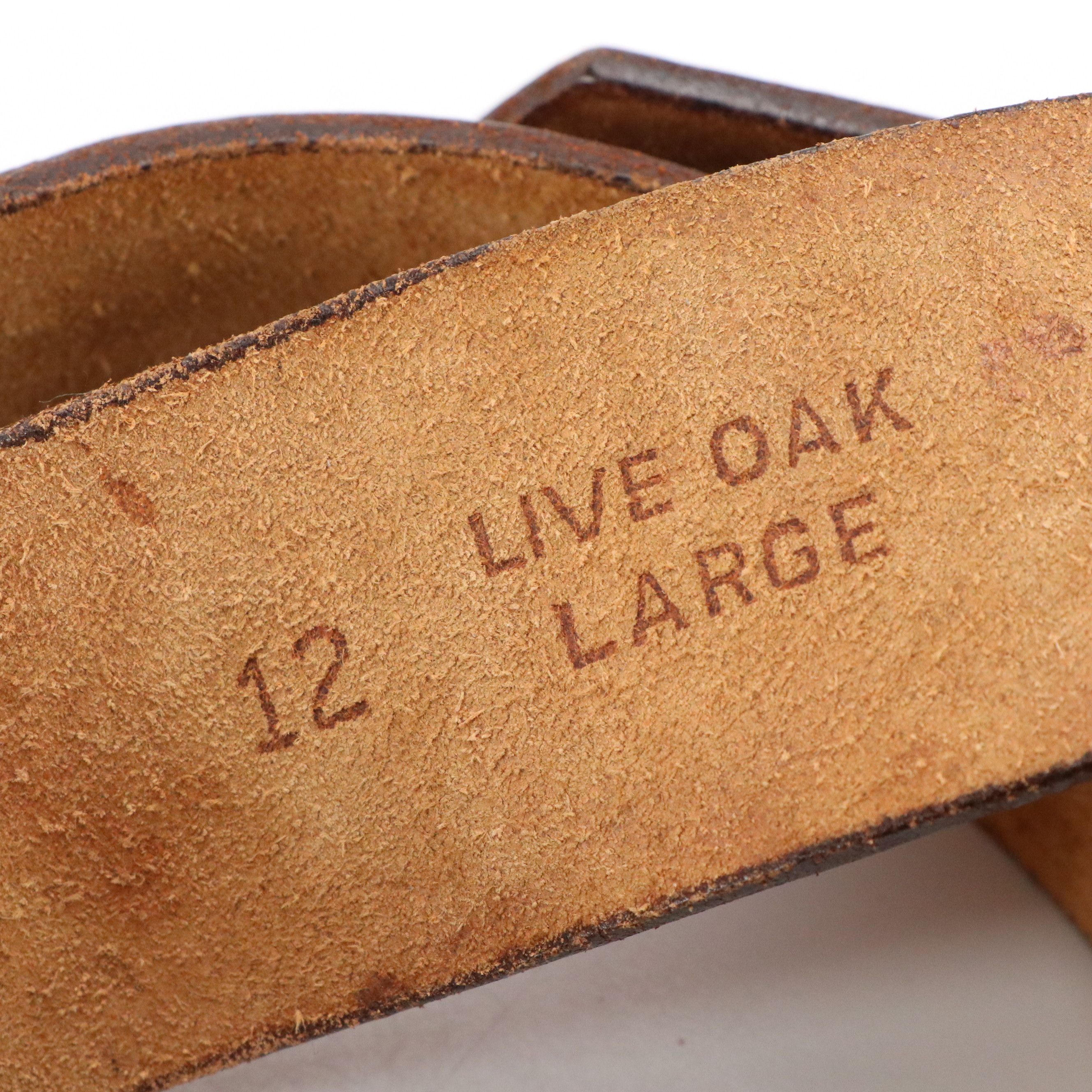 Trucker Motif Tooled Leather Belt with Commemorative Buckle, More Tooled Belts