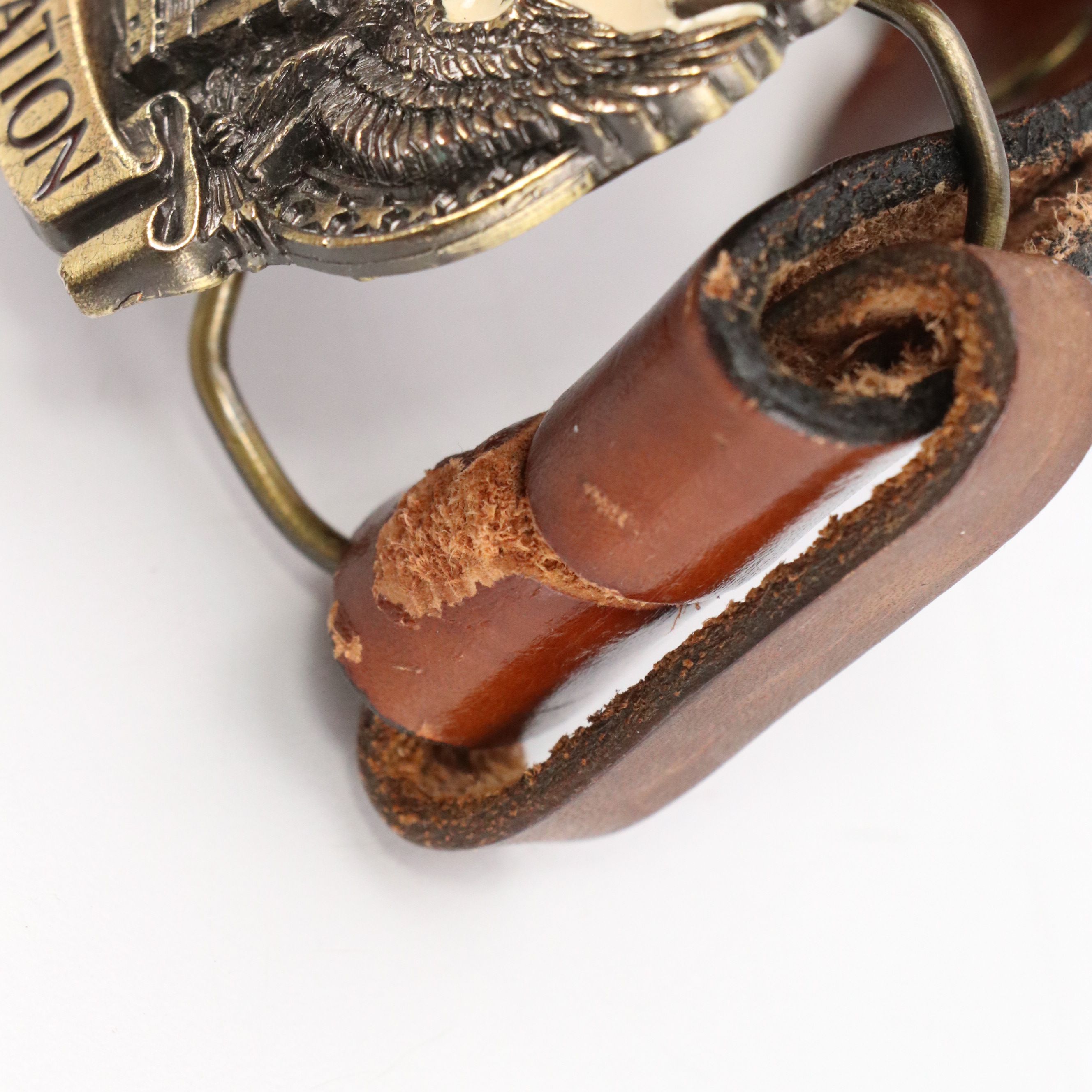 Trucker Motif Tooled Leather Belt with Commemorative Buckle, More Tooled Belts