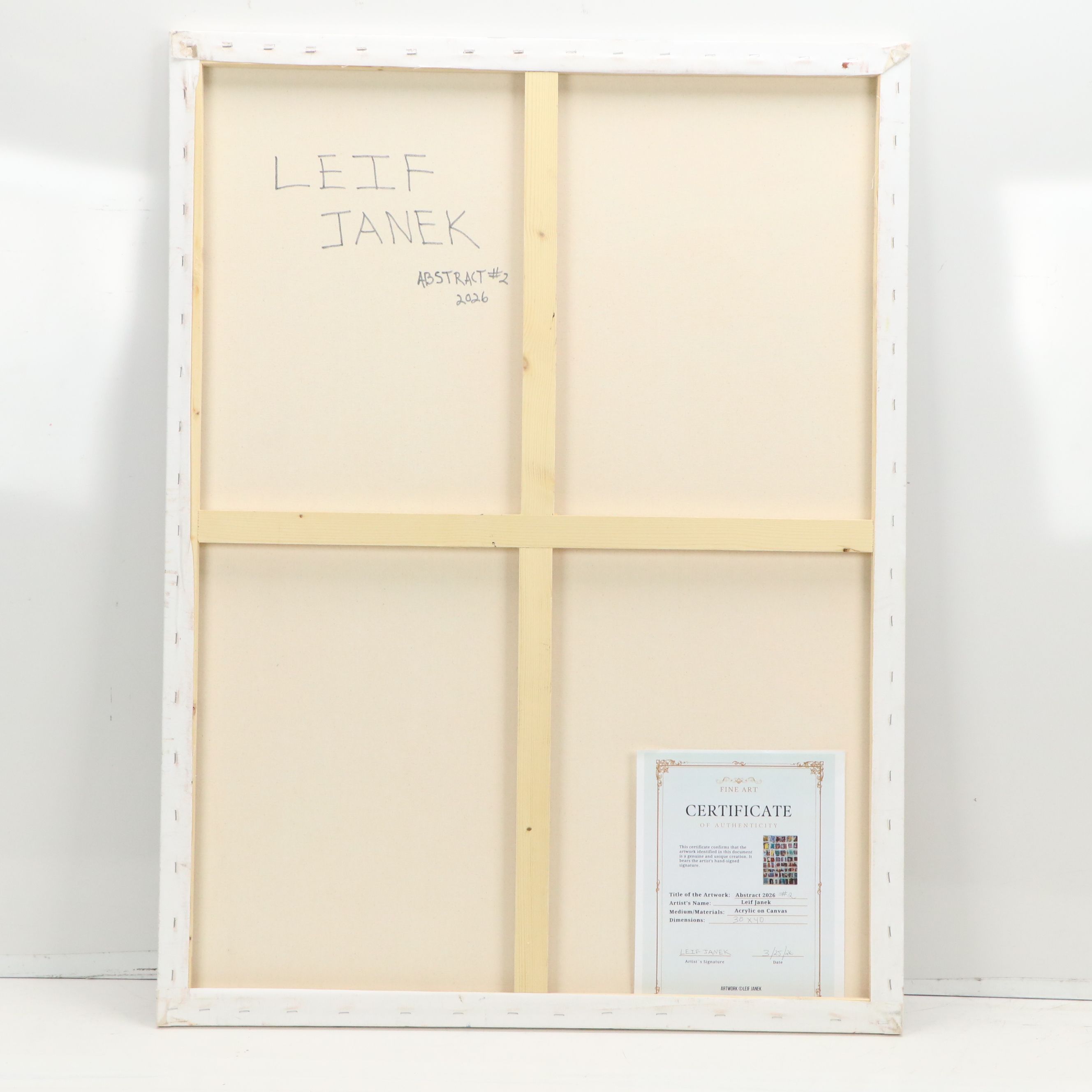 Leif Janek Acrylic Painting "Abstract #2," 2026