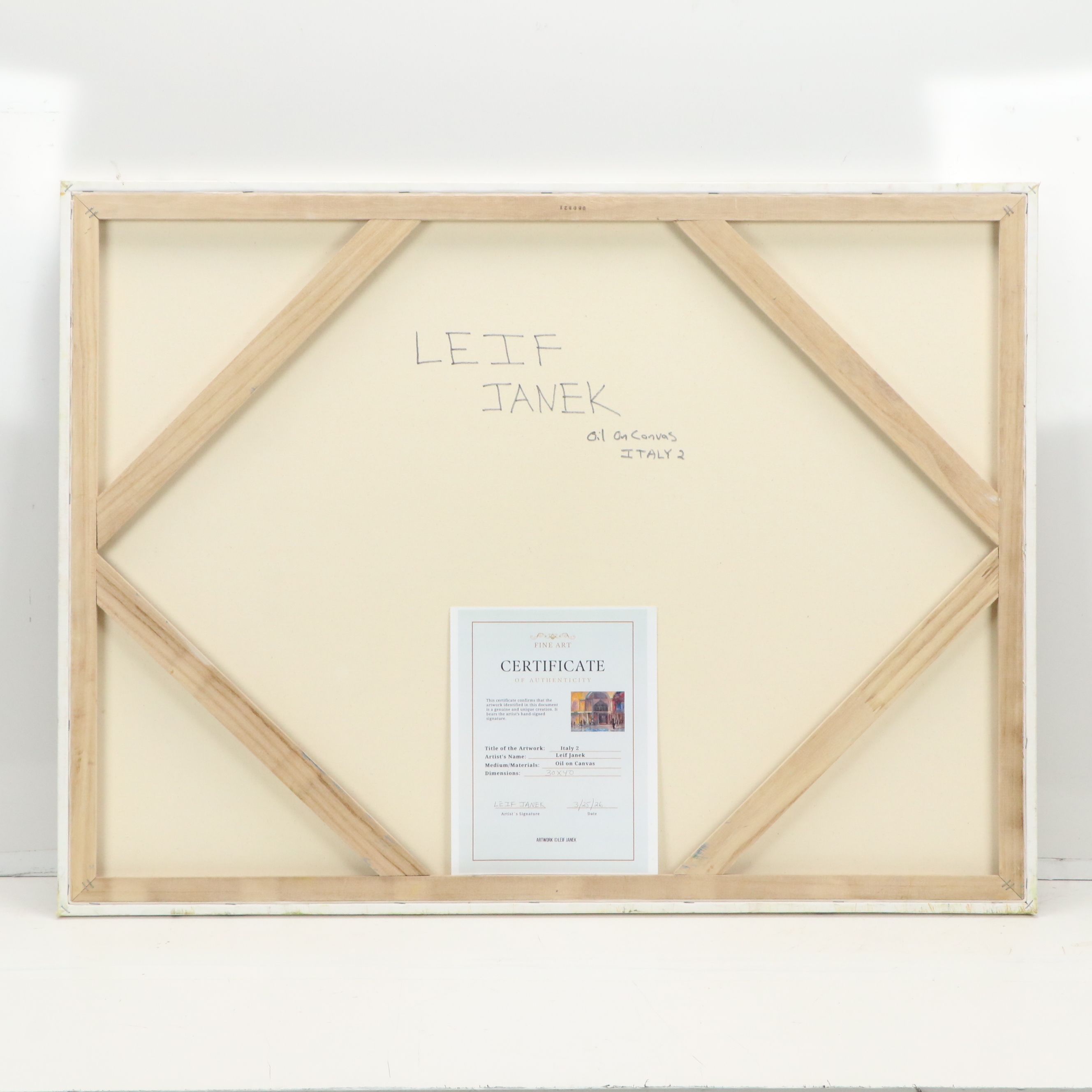 Leif Janek Oil Painting "Italy II," 2026