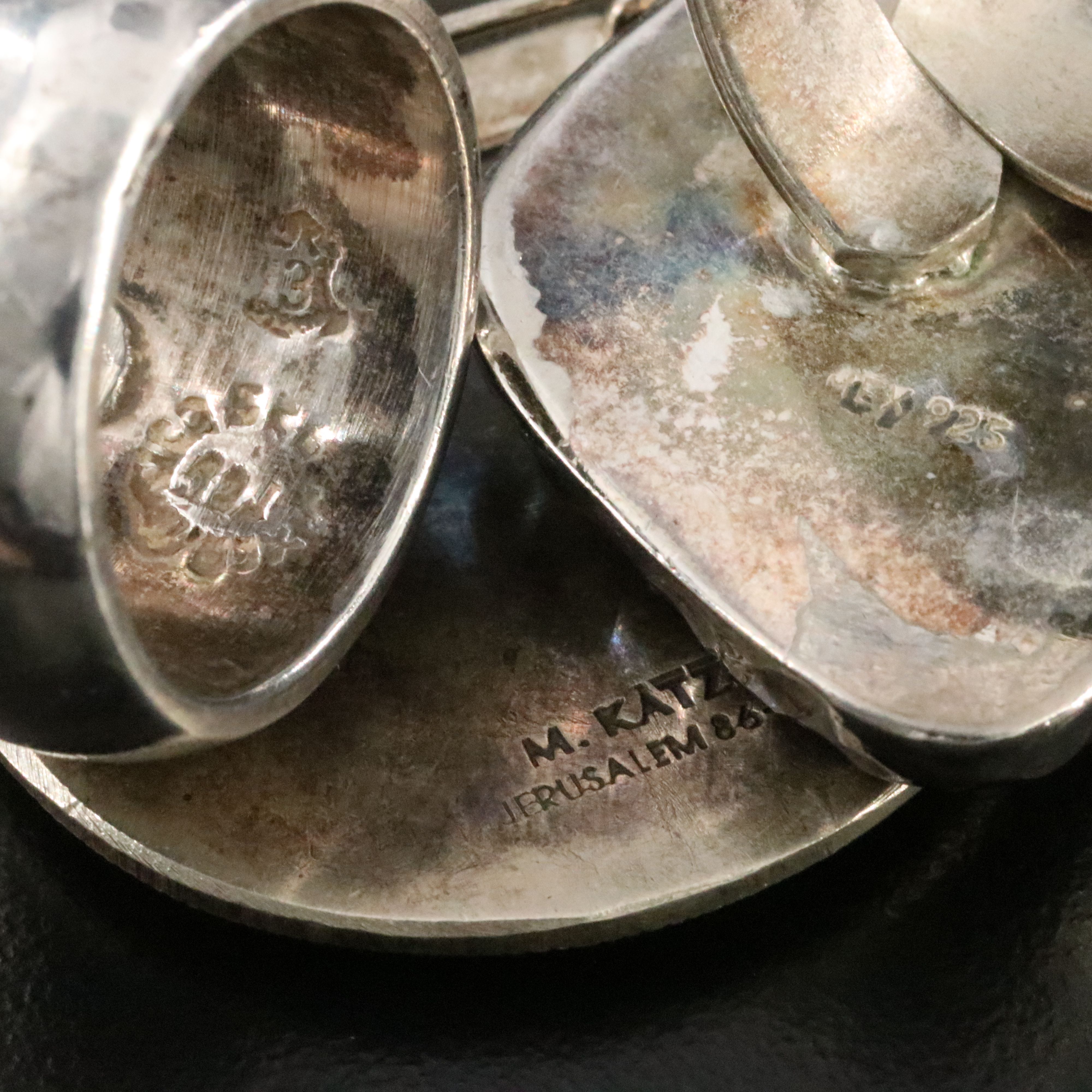 Sterling Opal, Marcasite, and Glass Ring and Converter Brooch Collection