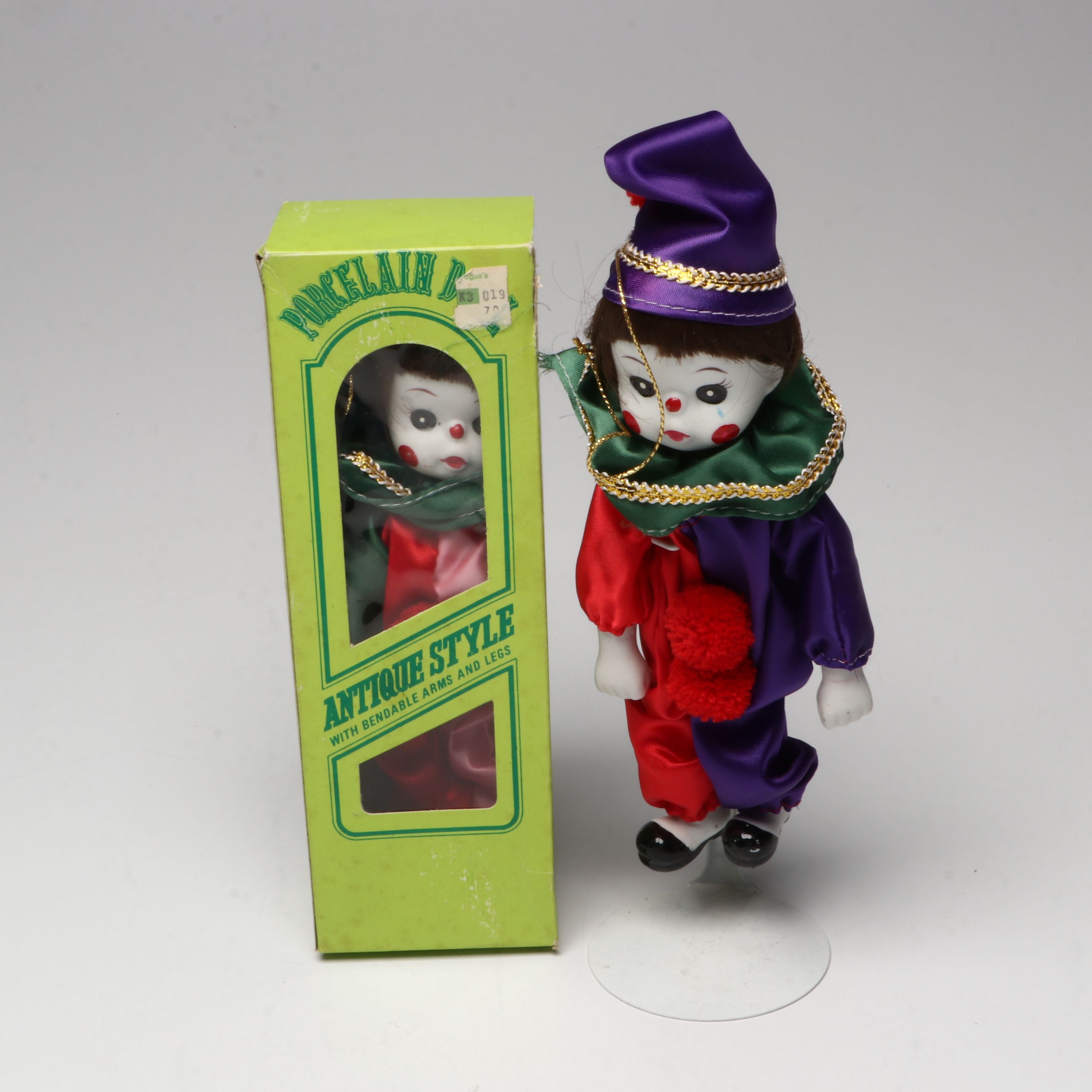 Antique Style Porcelain Doll Ornaments with Chambersticks and Tabletop Easel