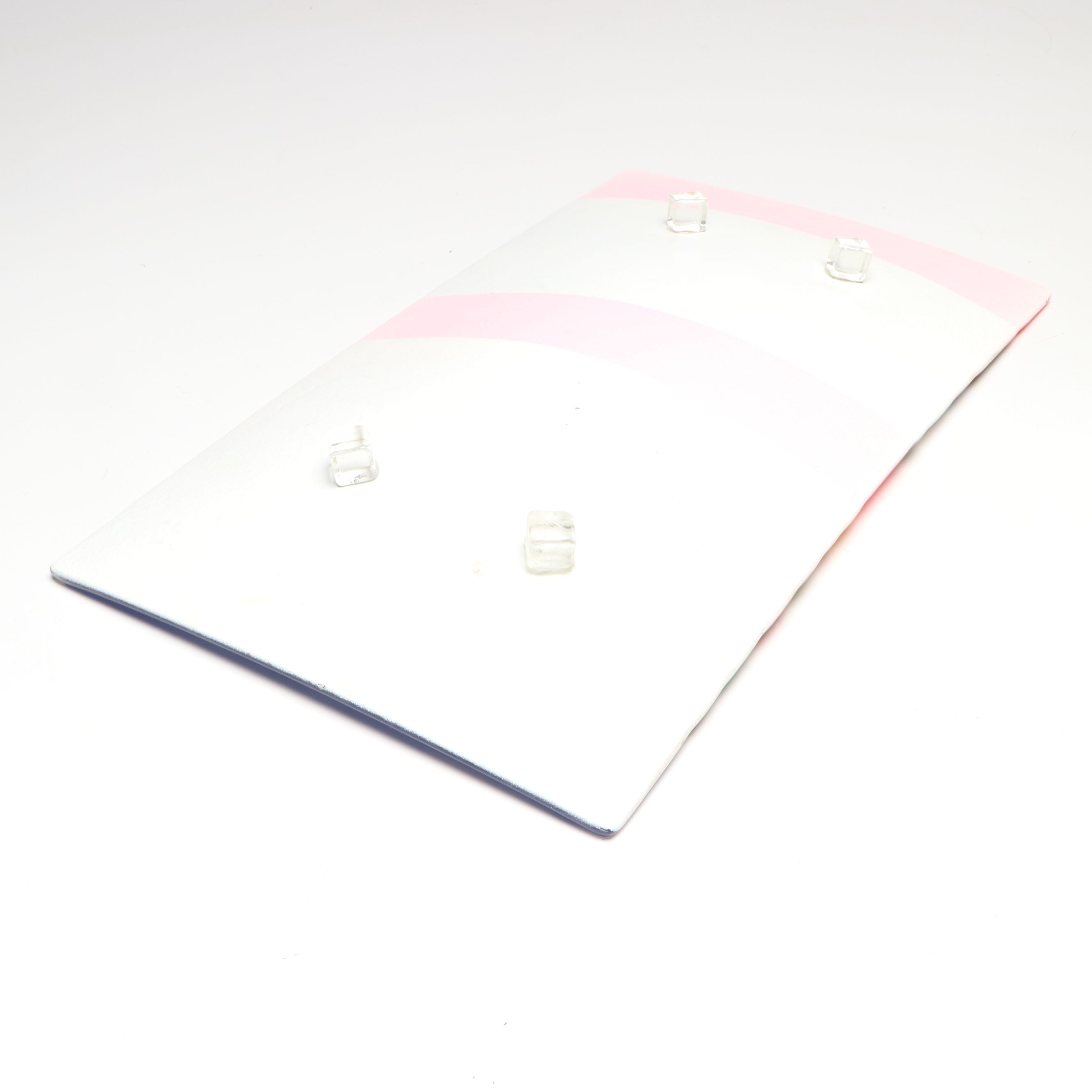 Multicolor Striped Glass Tray with Ruffle Edge Art Glass Vase